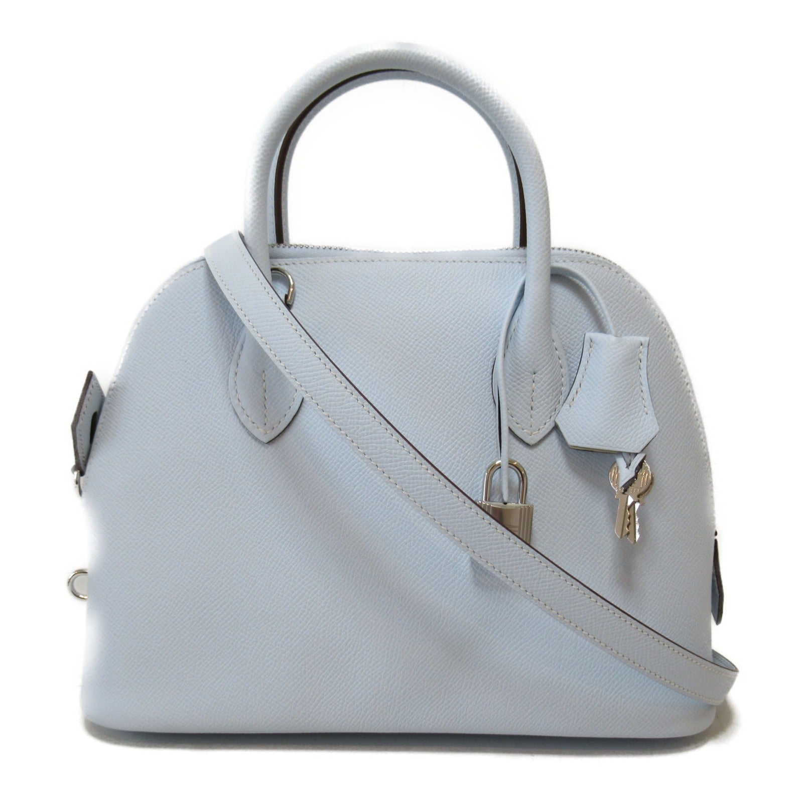 HERMES [Sharp discount] Epsom leather Bolide1923 25㎝ silver buckle handle shoulder bag dual-use bag Bleu Brume/blue