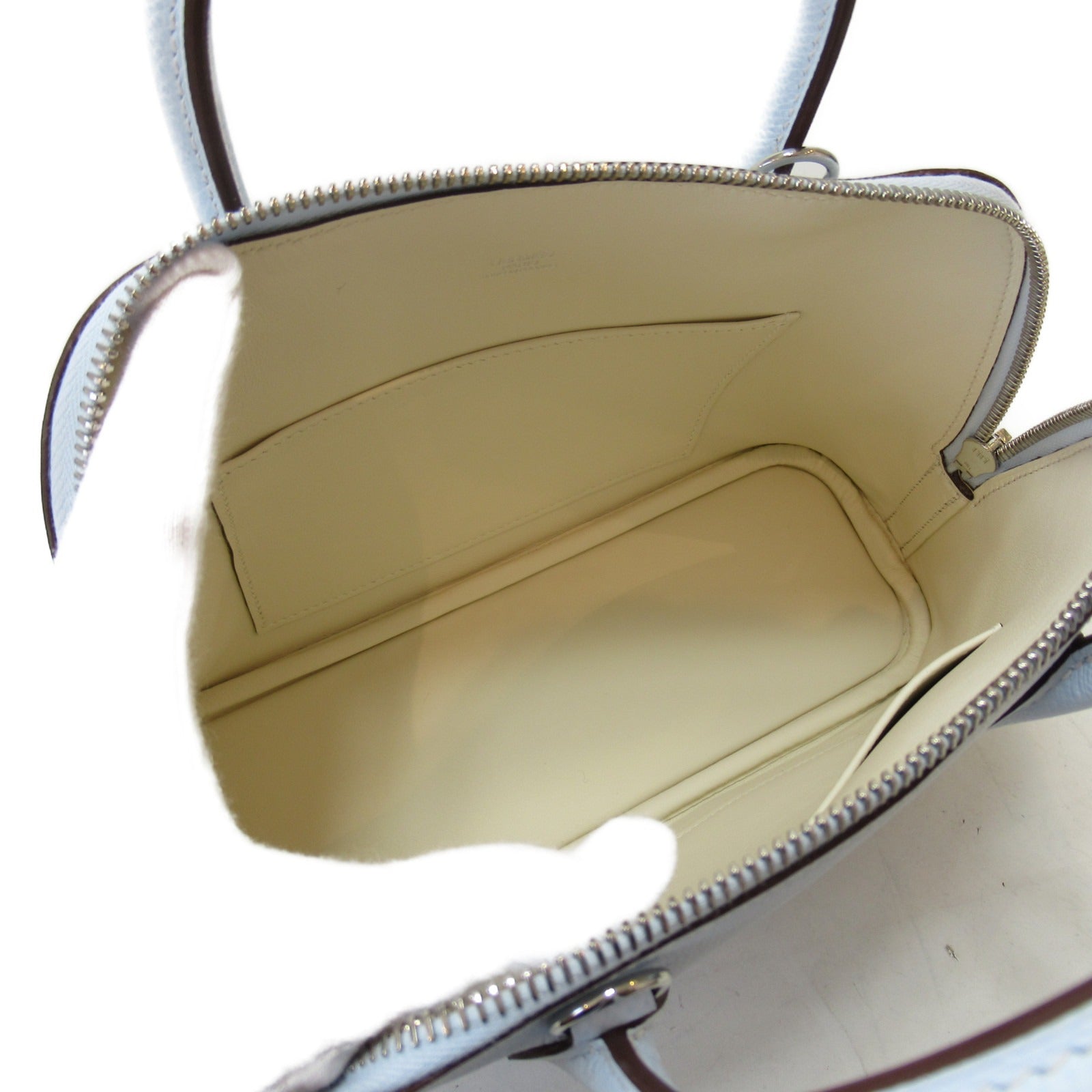 HERMES [Sharp discount] Epsom leather Bolide1923 25㎝ silver buckle handle shoulder bag dual-use bag Bleu Brume/blue
