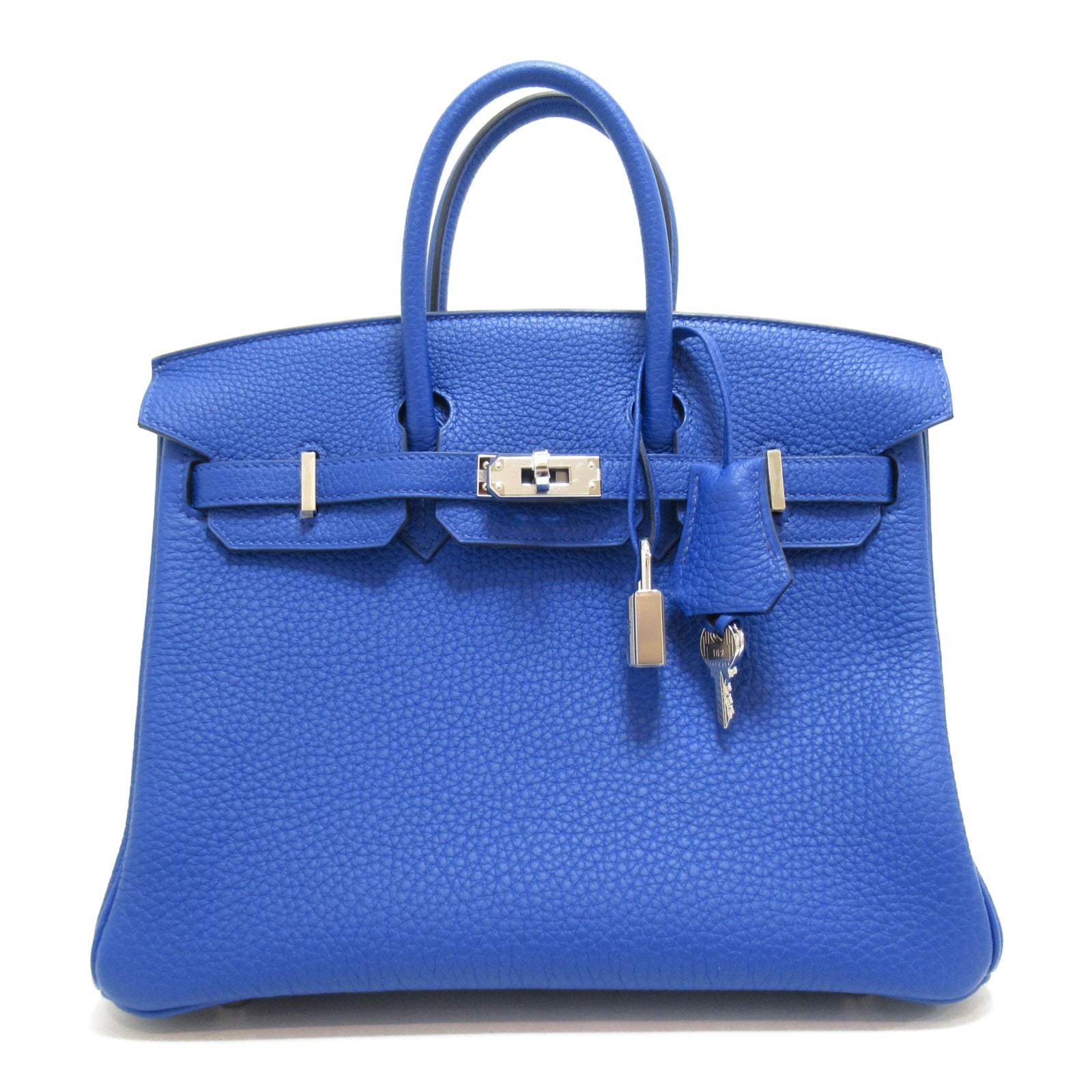 HERMES 【激减优惠】Togo皮革Birkin 25银扣手挽袋Blue royal/蓝色