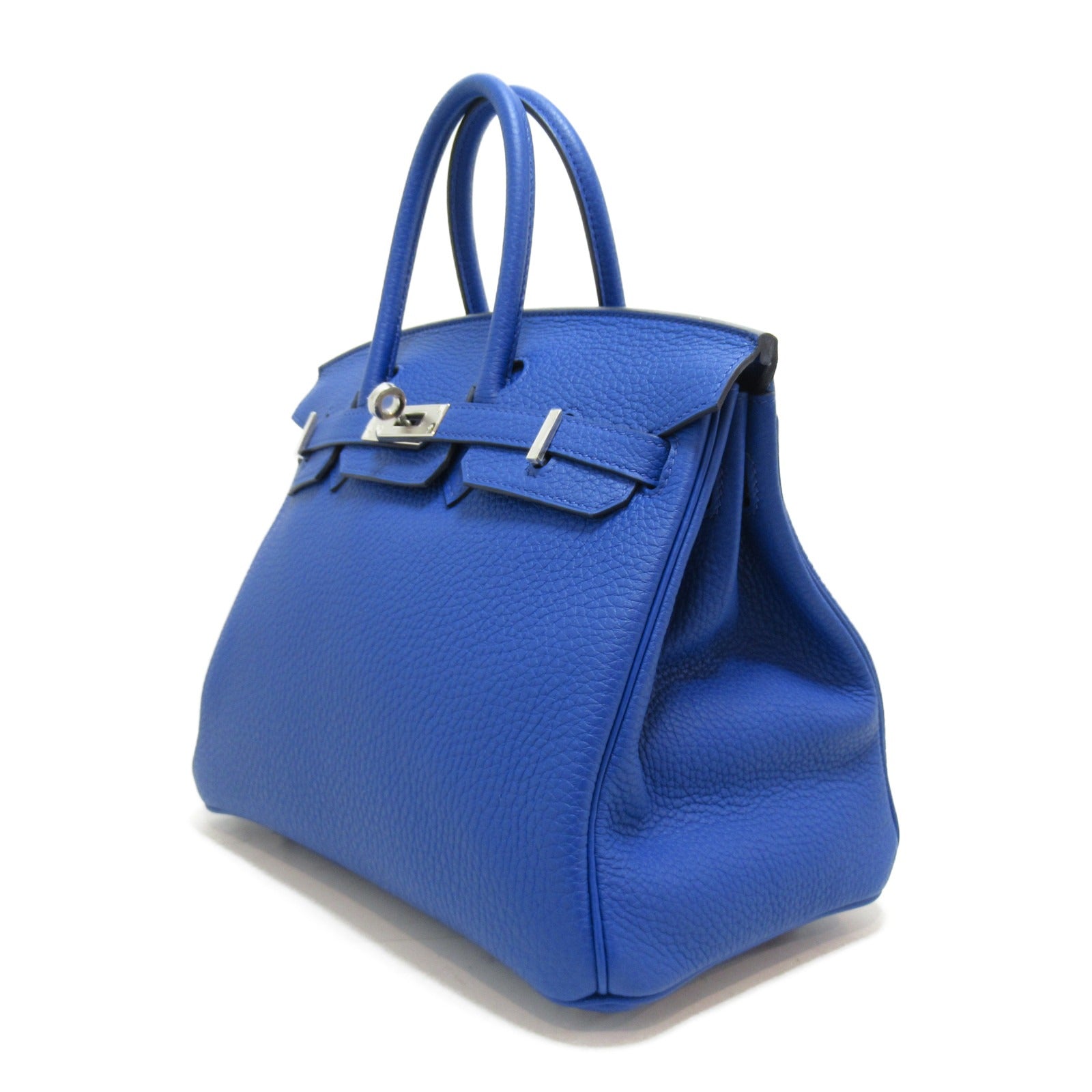HERMES 【激减优惠】Togo皮革Birkin 25银扣手挽袋Blue royal/蓝色