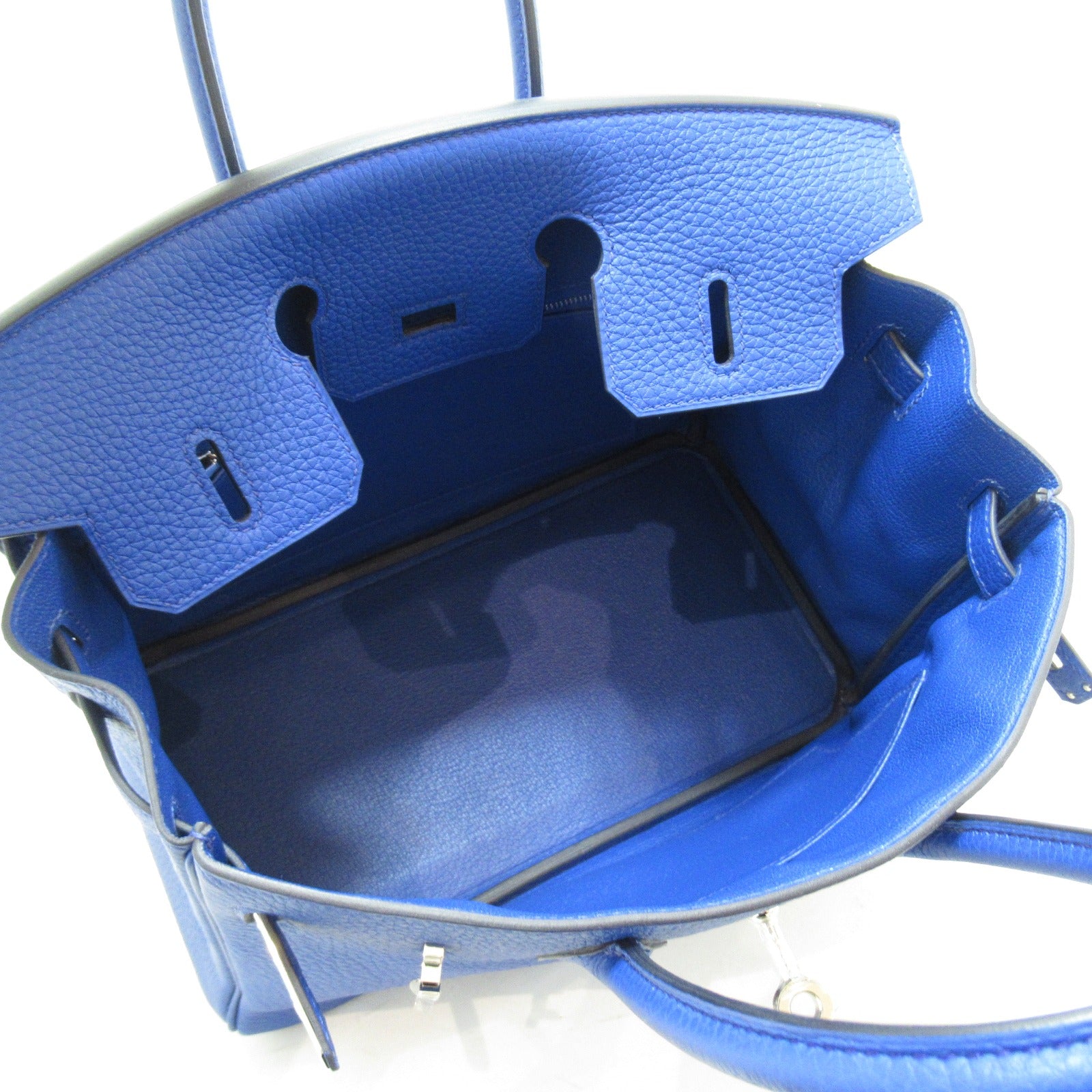 HERMES 【激减优惠】Togo皮革Birkin 25银扣手挽袋Blue royal/蓝色