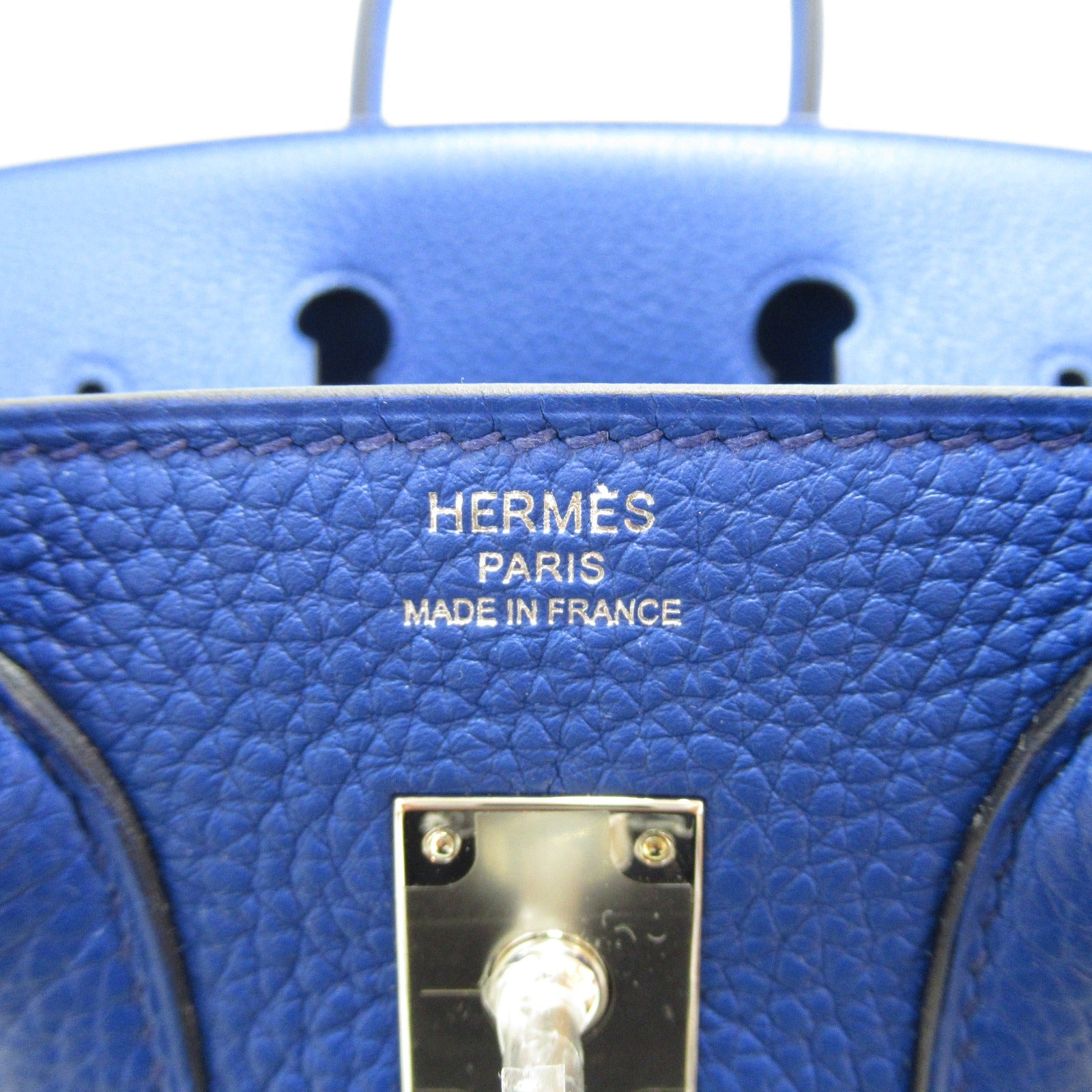 HERMES 【激减优惠】Togo皮革Birkin 25银扣手挽袋Blue royal/蓝色