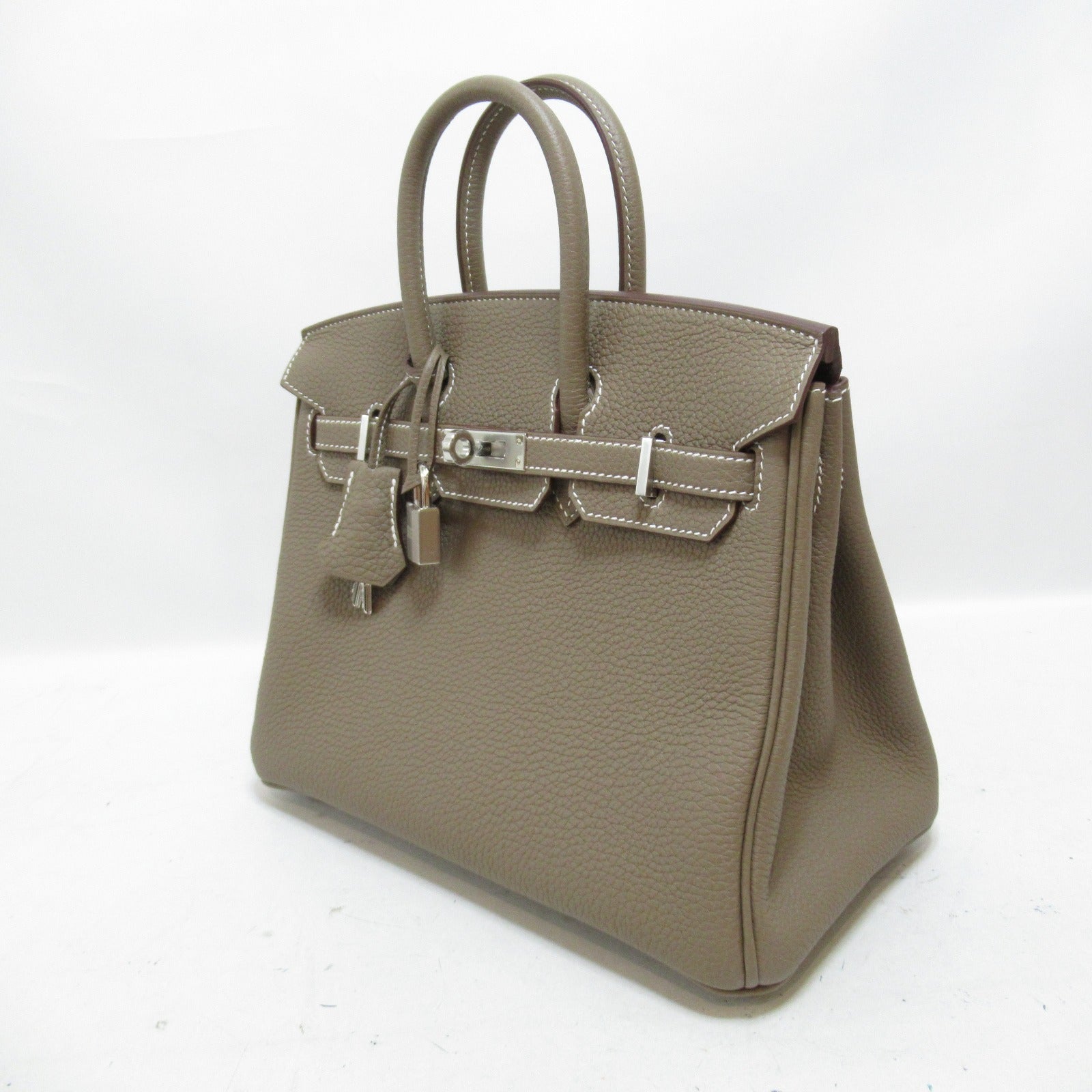 HERMES Togo皮革Birkin 25銀扣手挽袋Etoupe/啡色