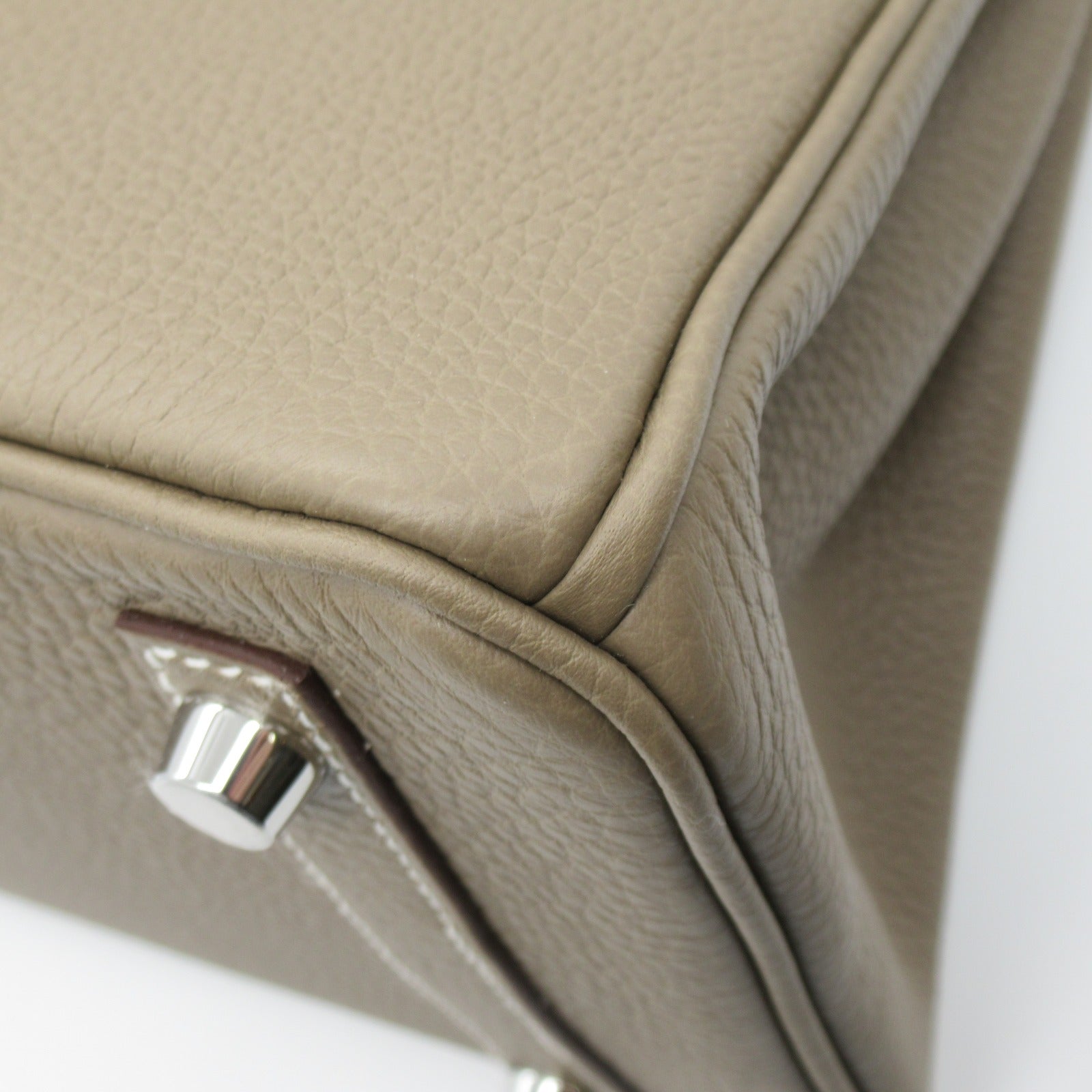 HERMES 【激減優惠】Togo皮革Birkin 25銀扣手挽袋Etoupe