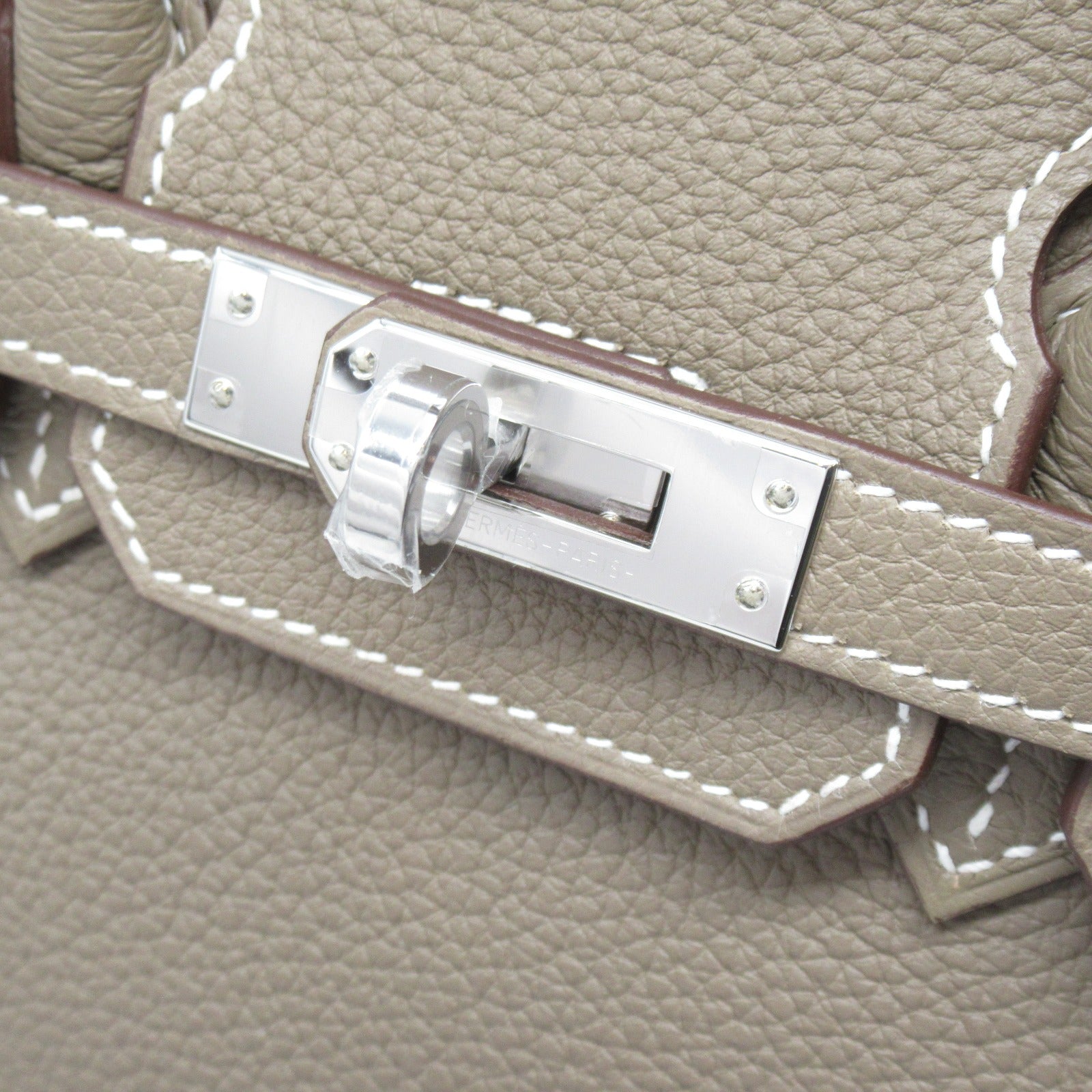 HERMES 【激減優惠】Togo皮革Birkin 25銀扣手挽袋Etoupe