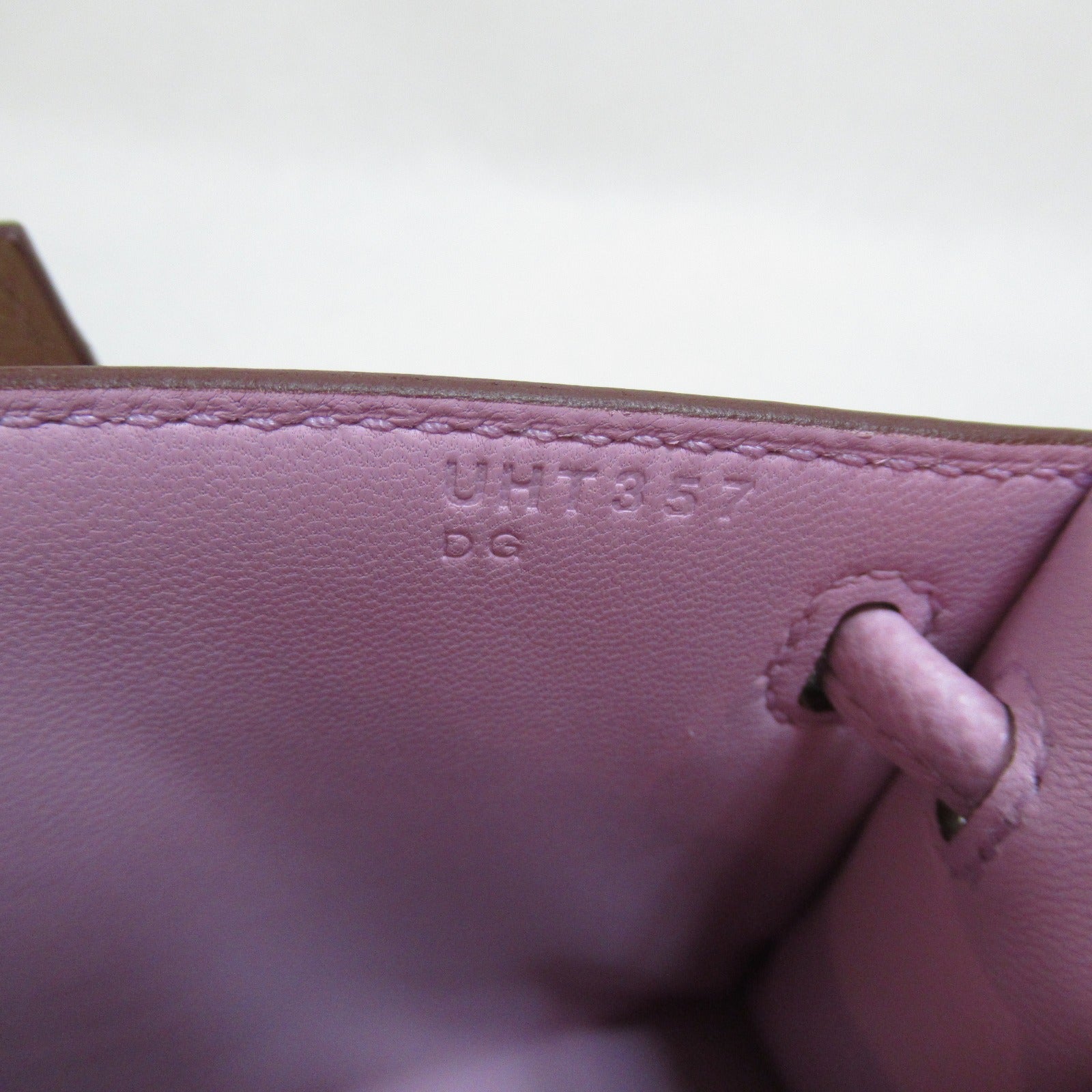 HERMES Epsom皮革Kelly Doll Picto銀扣手挽袋Mauve sylvestre/Nata