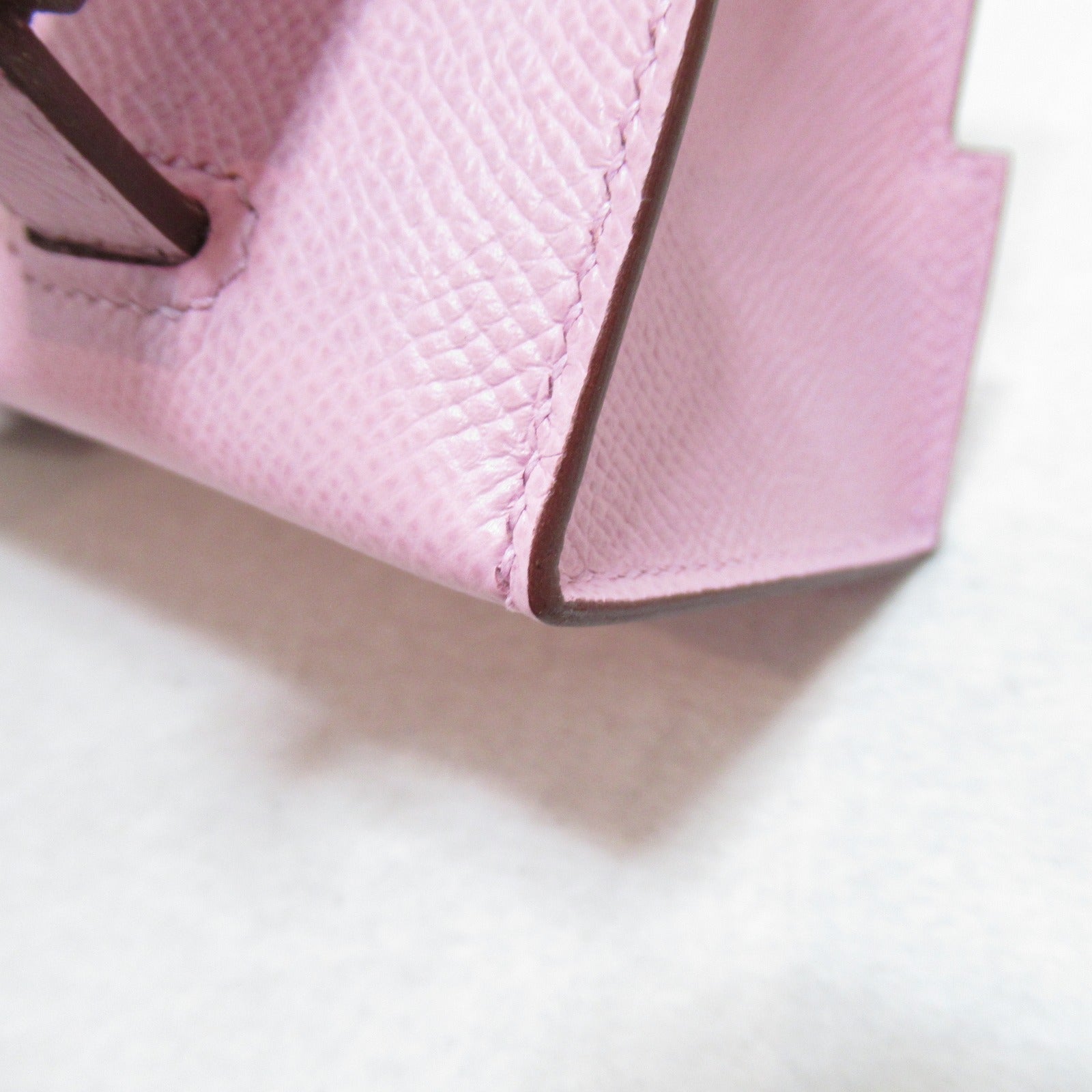 HERMES Epsom皮革Kelly Doll Picto銀扣手挽袋Mauve sylvestre/Nata