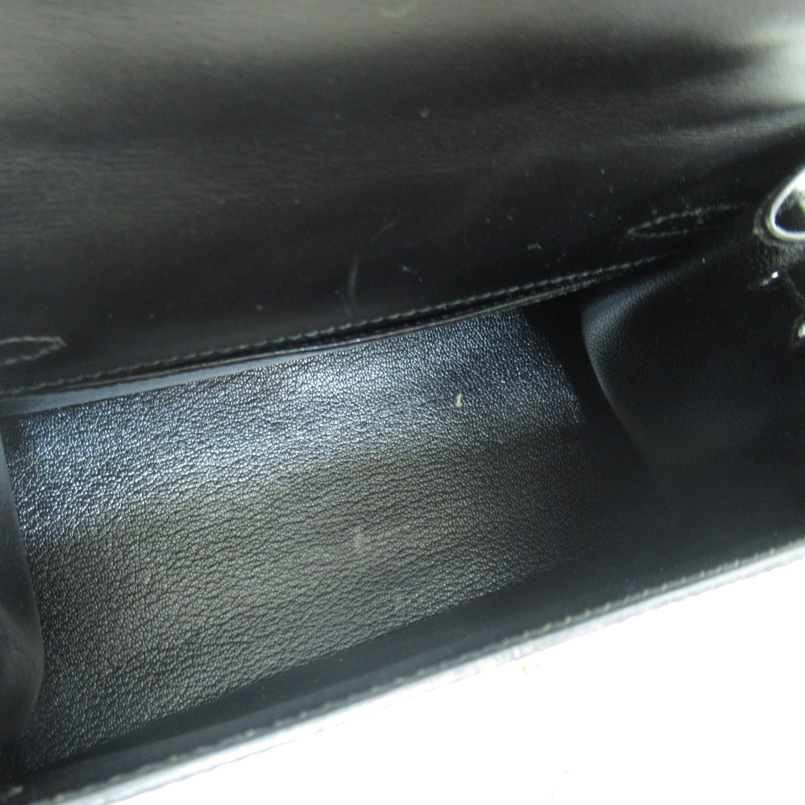 HERMES Box Calf皮革Mini Kelly金扣手挽肩背兩用袋Noir/黑色