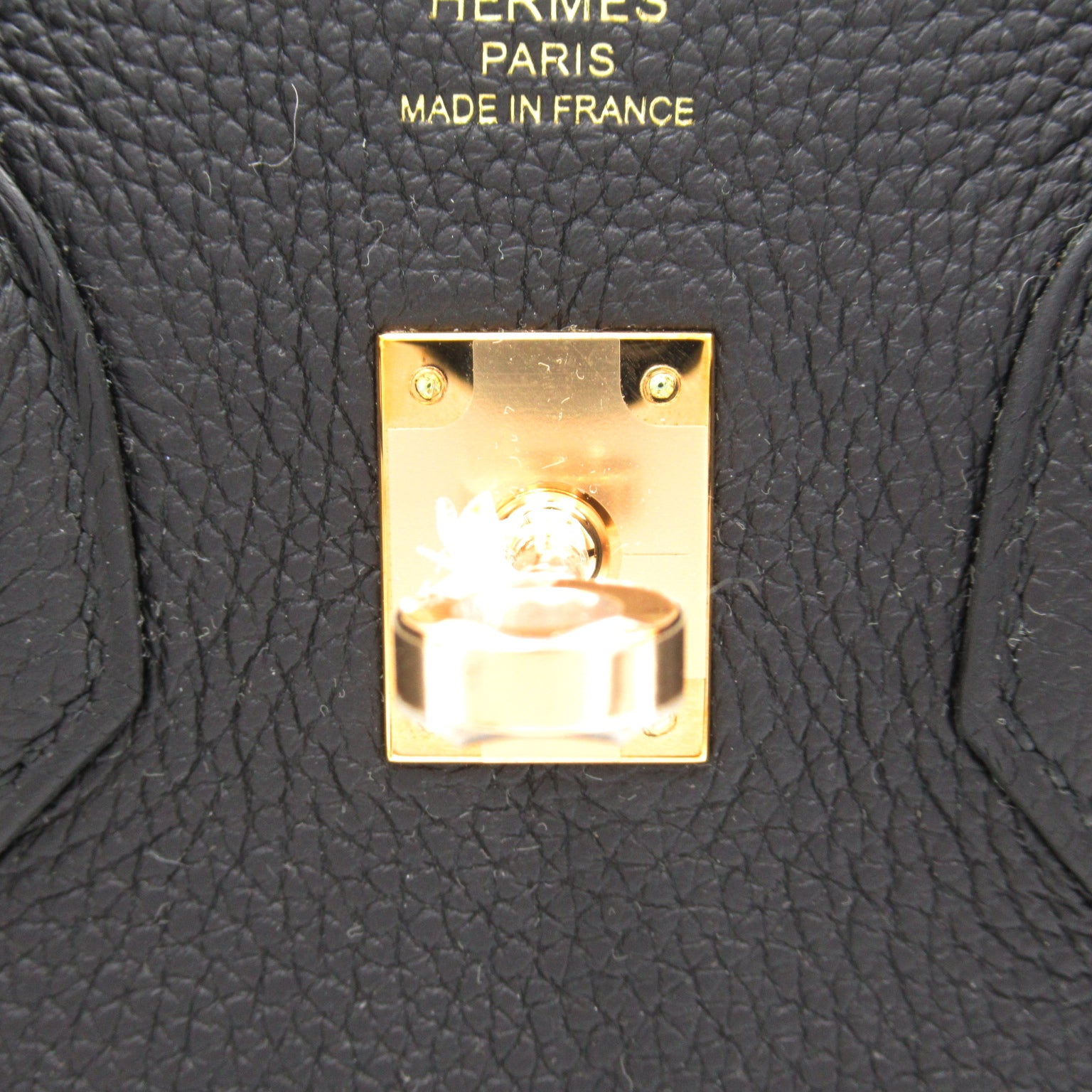 HERMES Togo皮革Birkin 25金扣手挽袋黑色