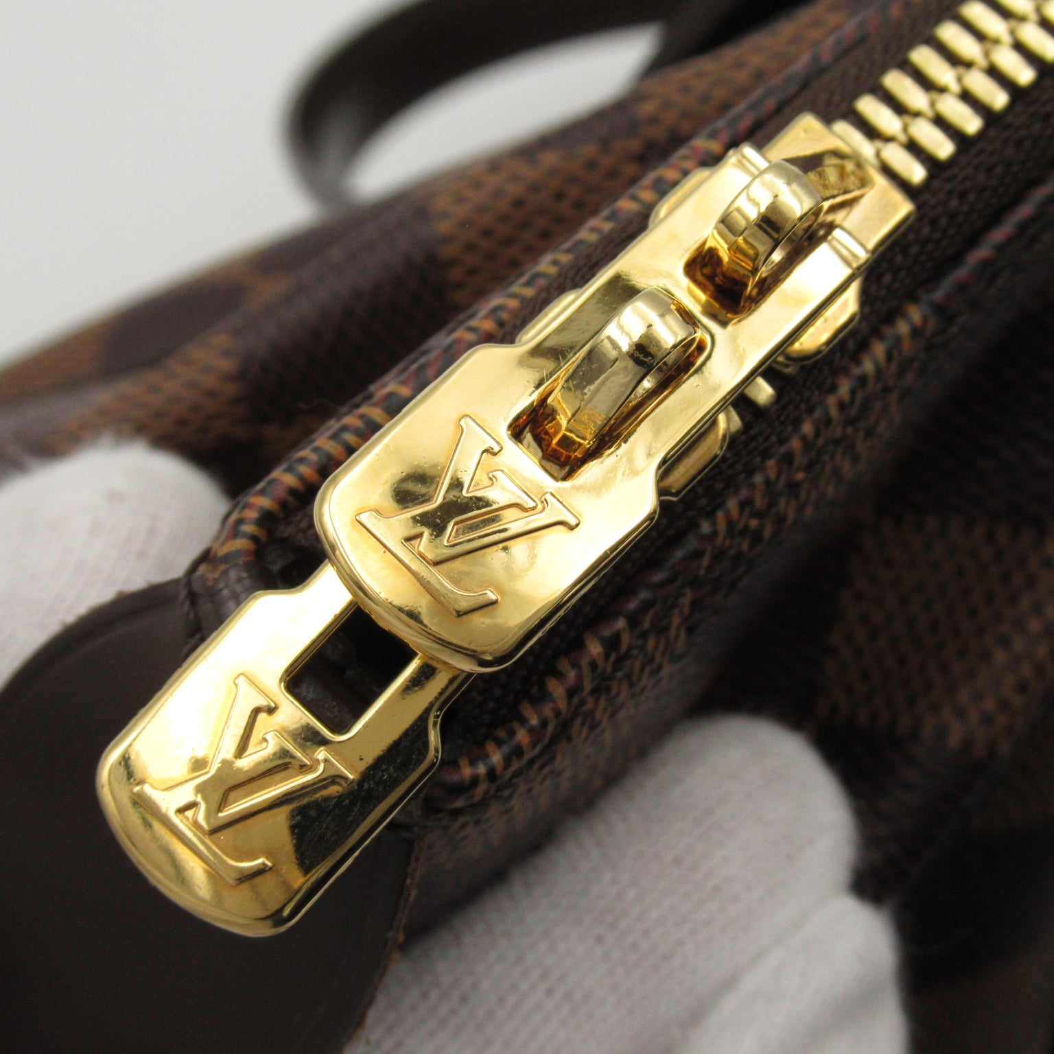 LOUIS VUITTON Damier Veron PM金扣手挽袋/肩背袋啡色