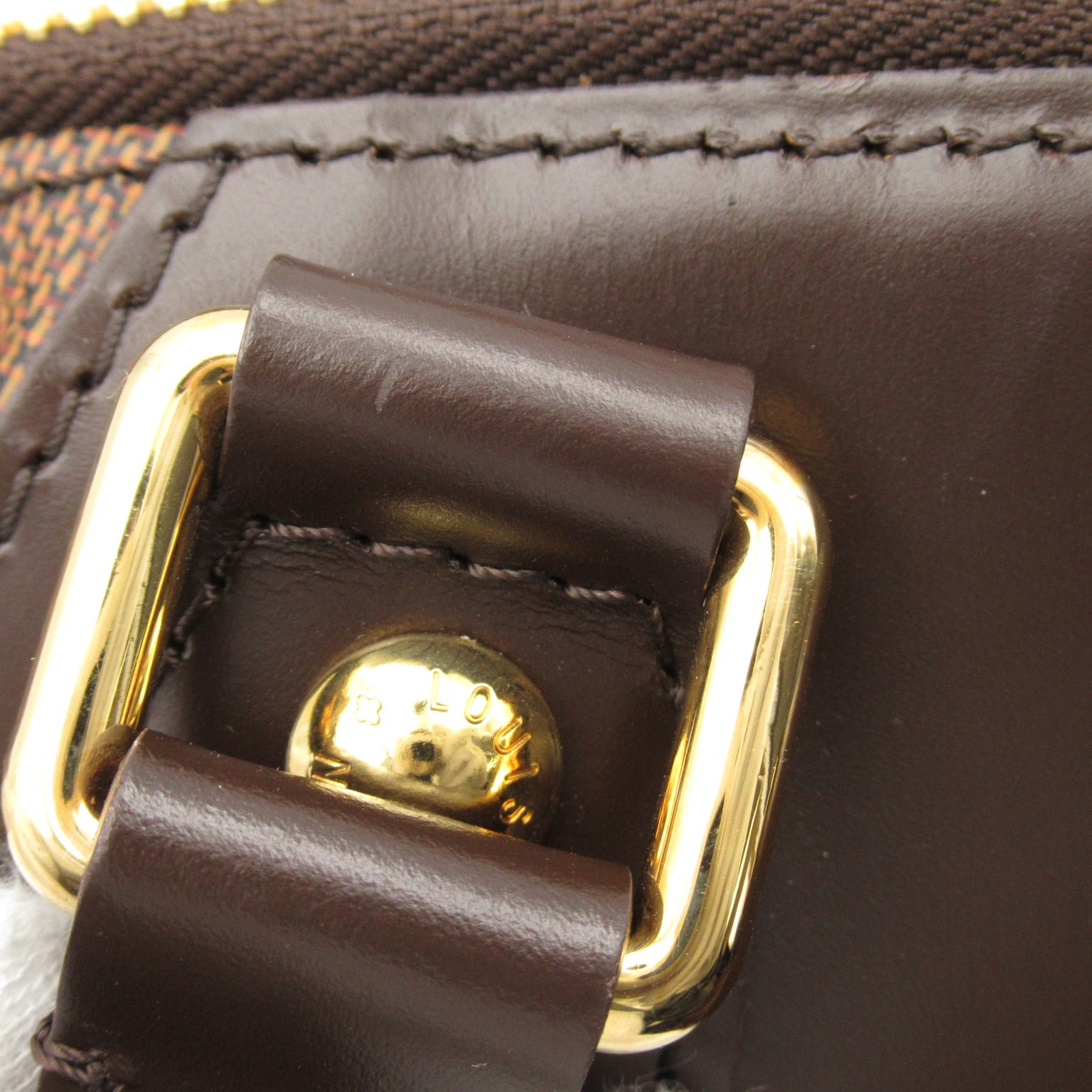 LOUIS VUITTON Damier Veron PM金扣手挽袋/肩背袋啡色