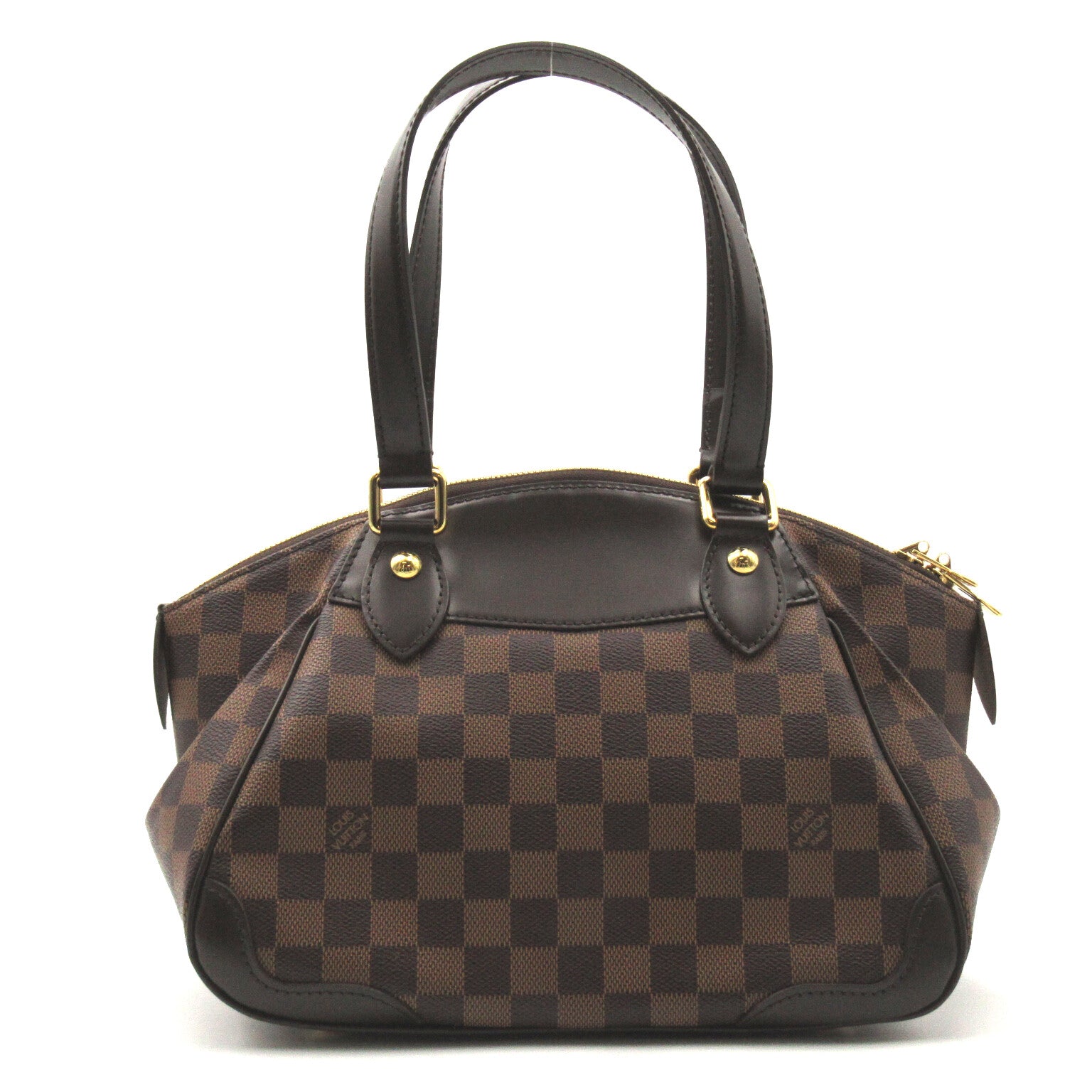 LOUIS VUITTON Damier Veron PM金扣手挽袋/肩背袋啡色