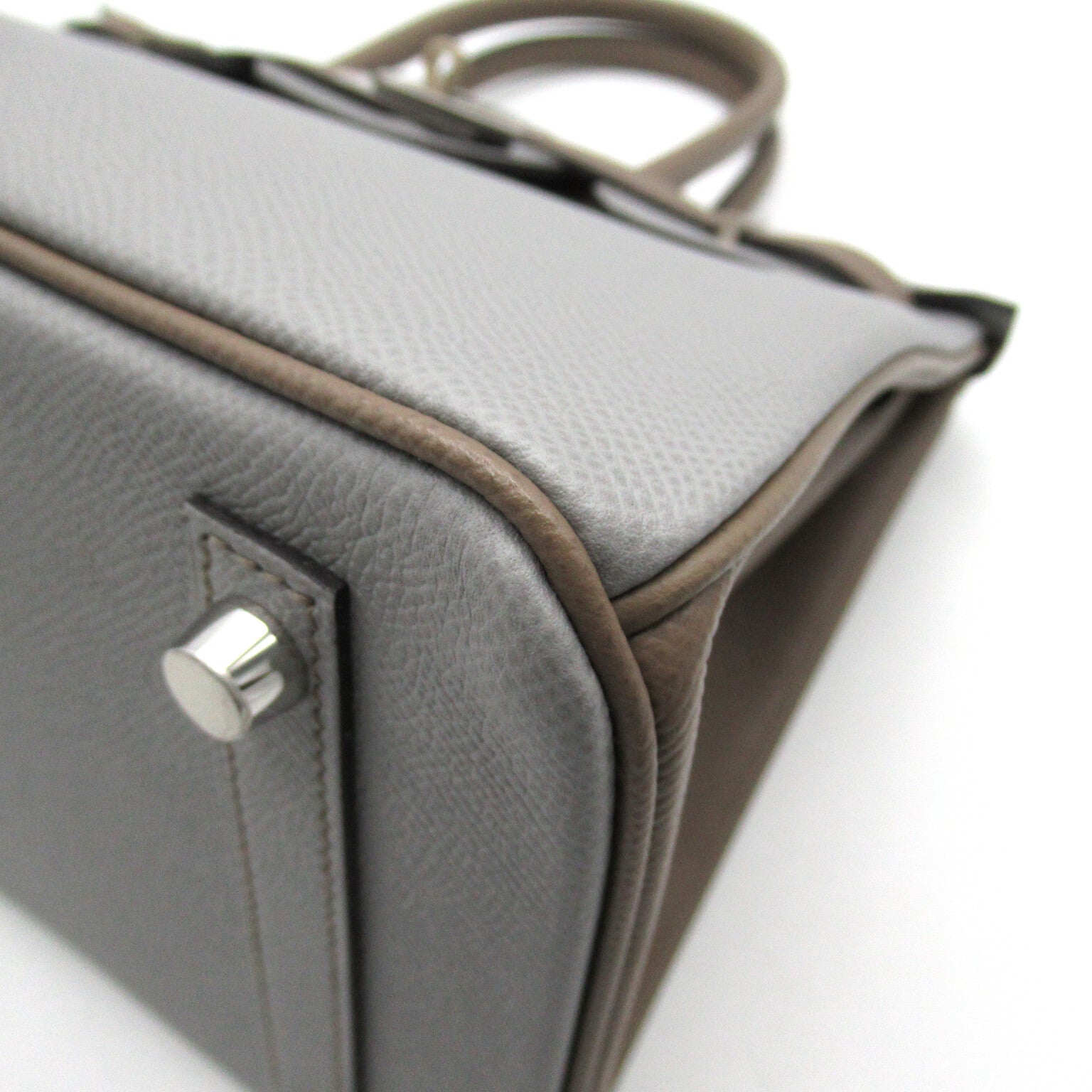 HERMES 【激減優惠】Epsom皮革Birkin 30銀扣手挽袋灰色