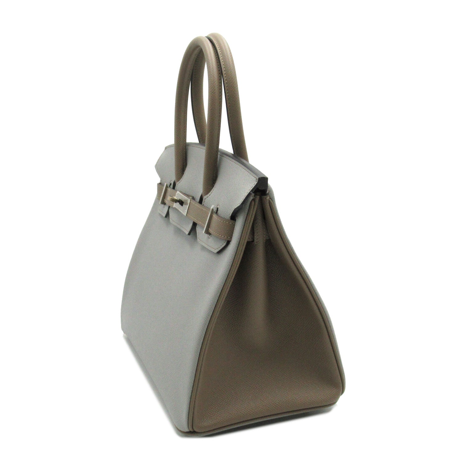 HERMES 【激減優惠】Epsom皮革Birkin 30銀扣手挽袋灰色