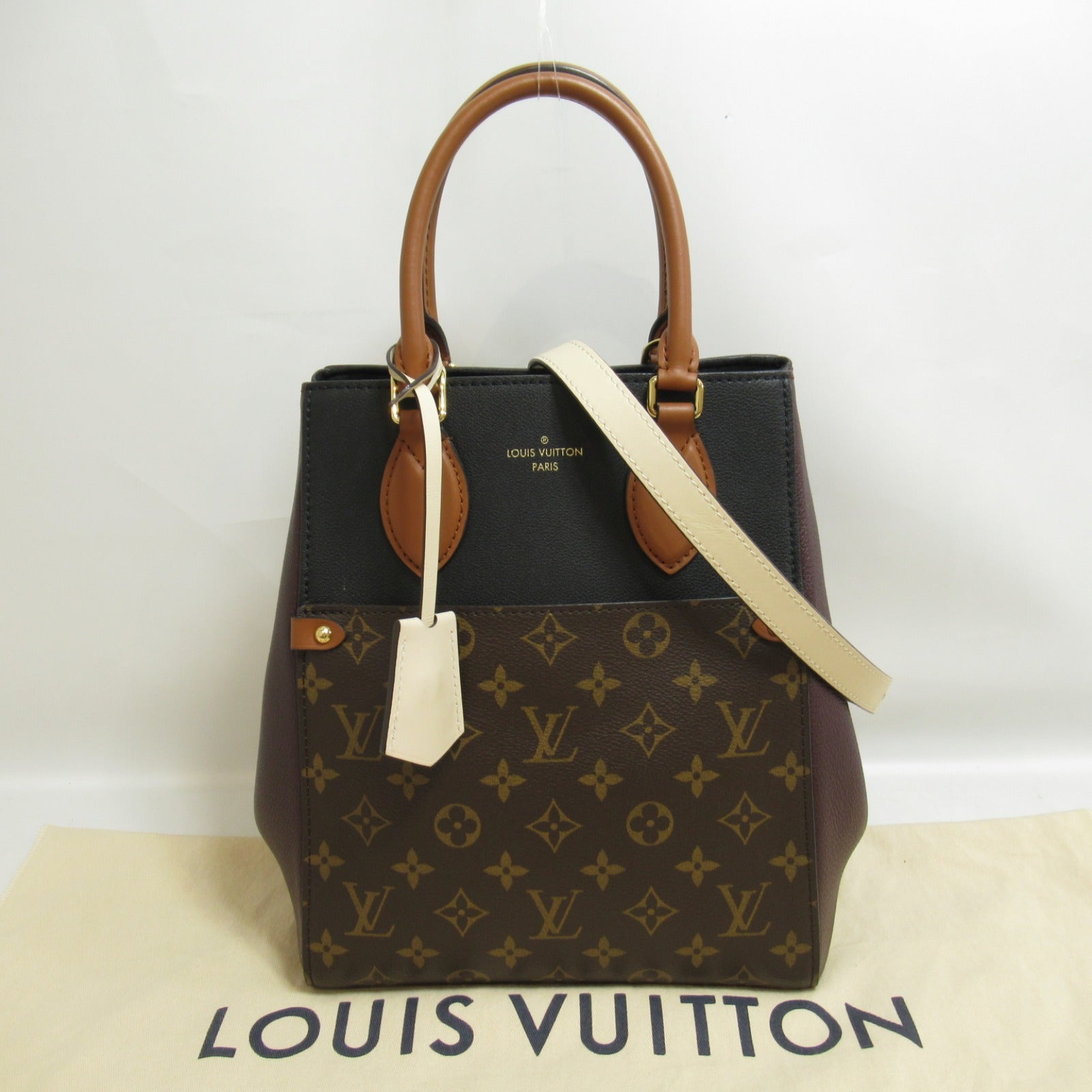 LOUIS VUITTON Monogram Fold Tote MM手挽肩背兩用袋啡色