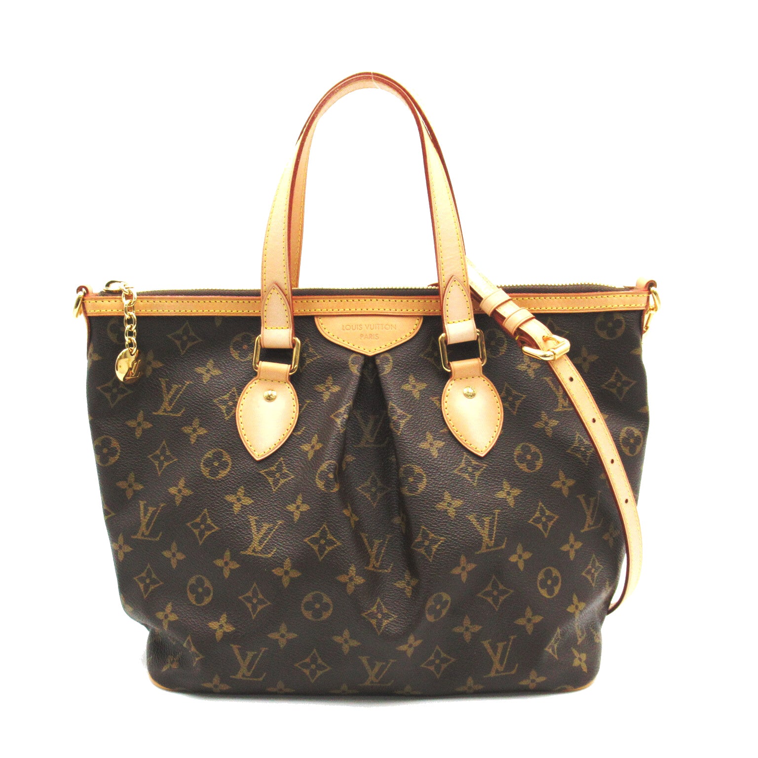 LOUIS VUITTON Monogram Palermo PM 金扣手挽肩背兩用袋啡色