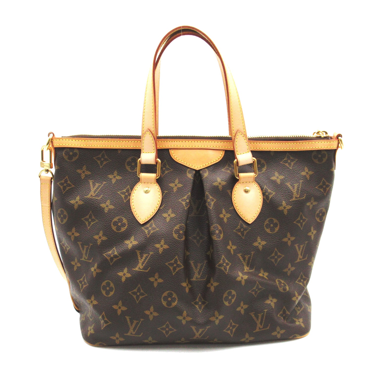 LOUIS VUITTON Monogram Palermo PM 金扣手挽肩背兩用袋啡色