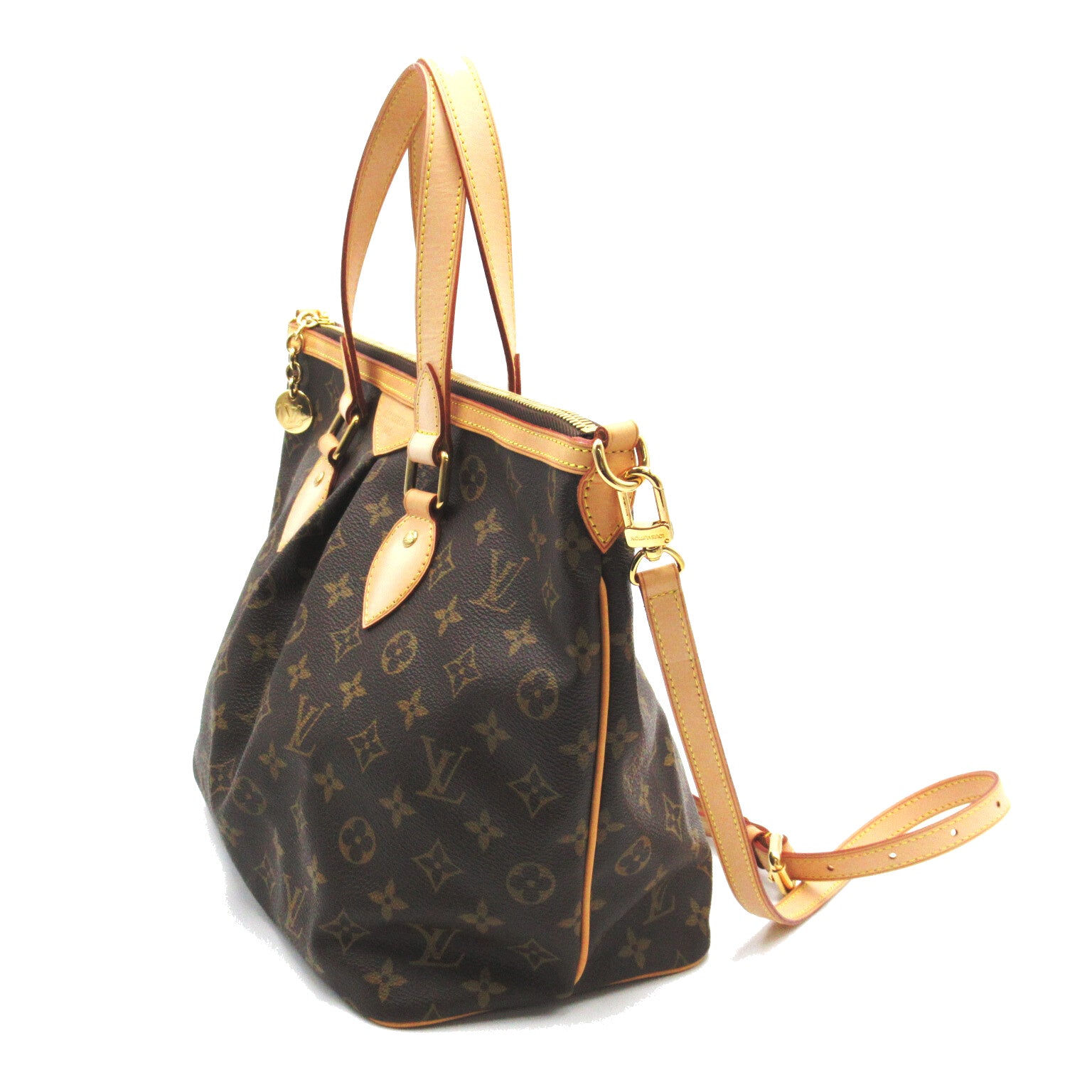 LOUIS VUITTON Monogram Palermo PM 金扣手挽肩背兩用袋啡色