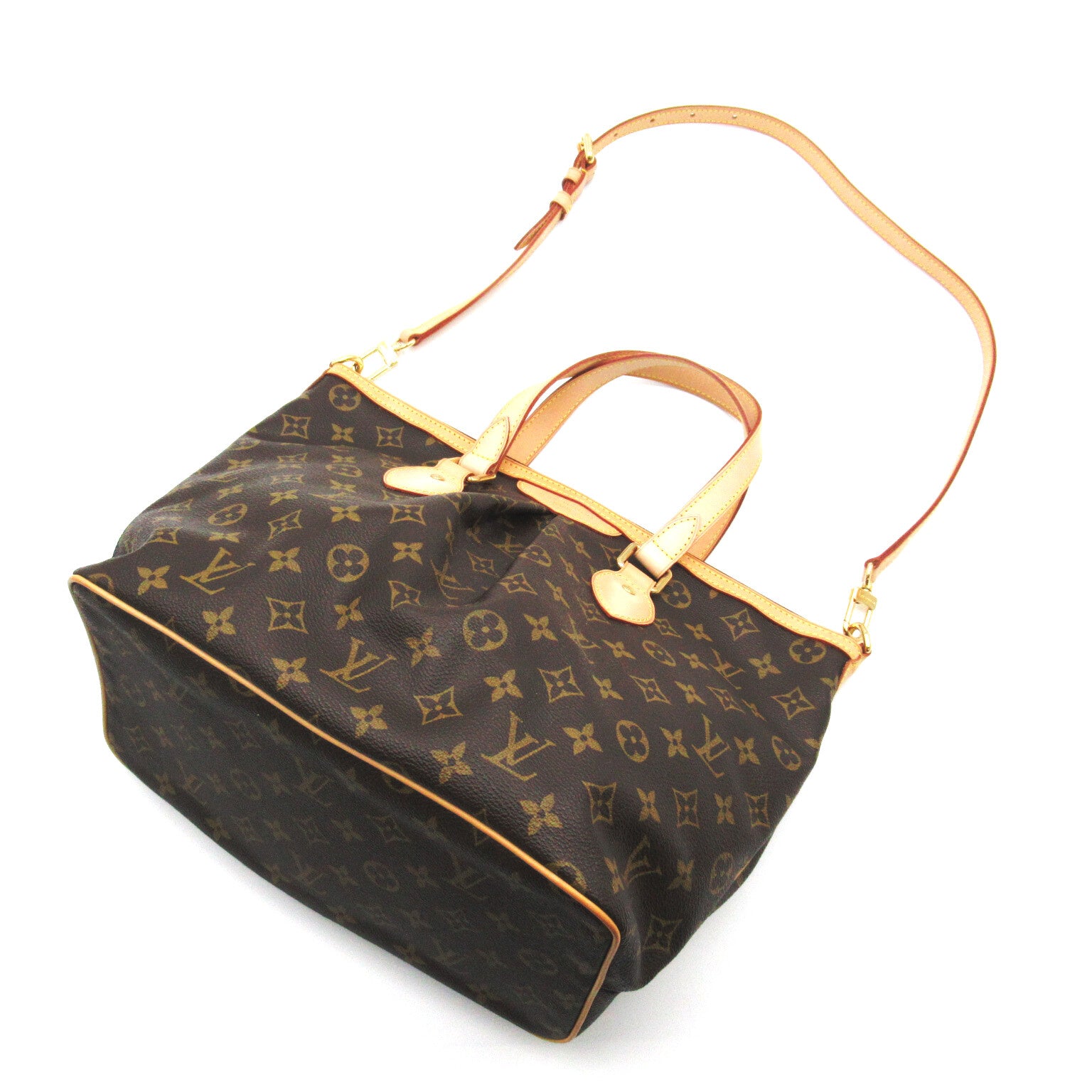 LOUIS VUITTON Monogram Palermo PM 金扣手挽肩背兩用袋啡色