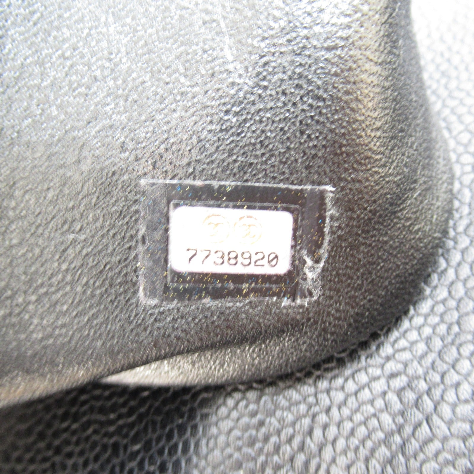 CHANEL 菱格Caviar皮革Handbag金扣手挽袋黑色