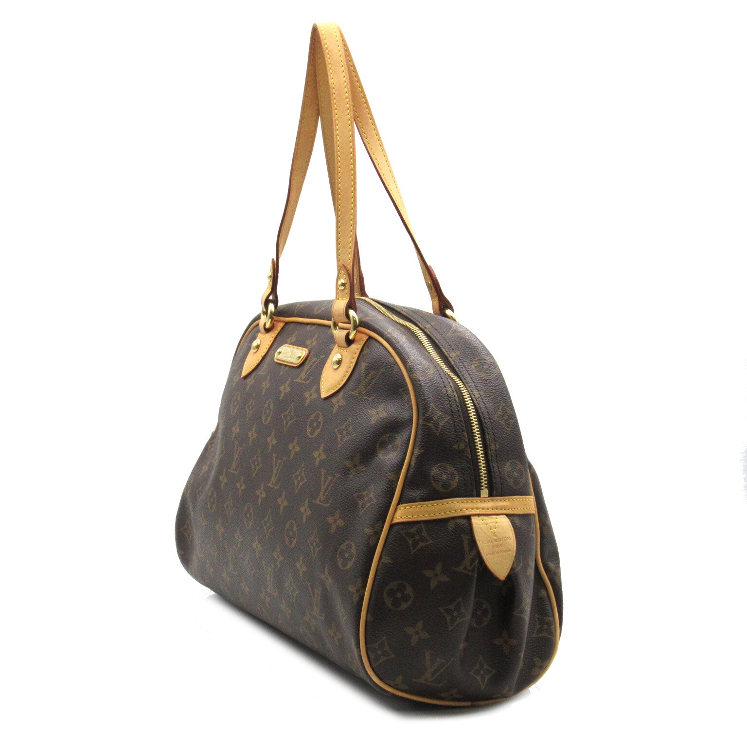 LOUIS VUITTON Monogram Montorgueil GM金扣肩背袋啡色