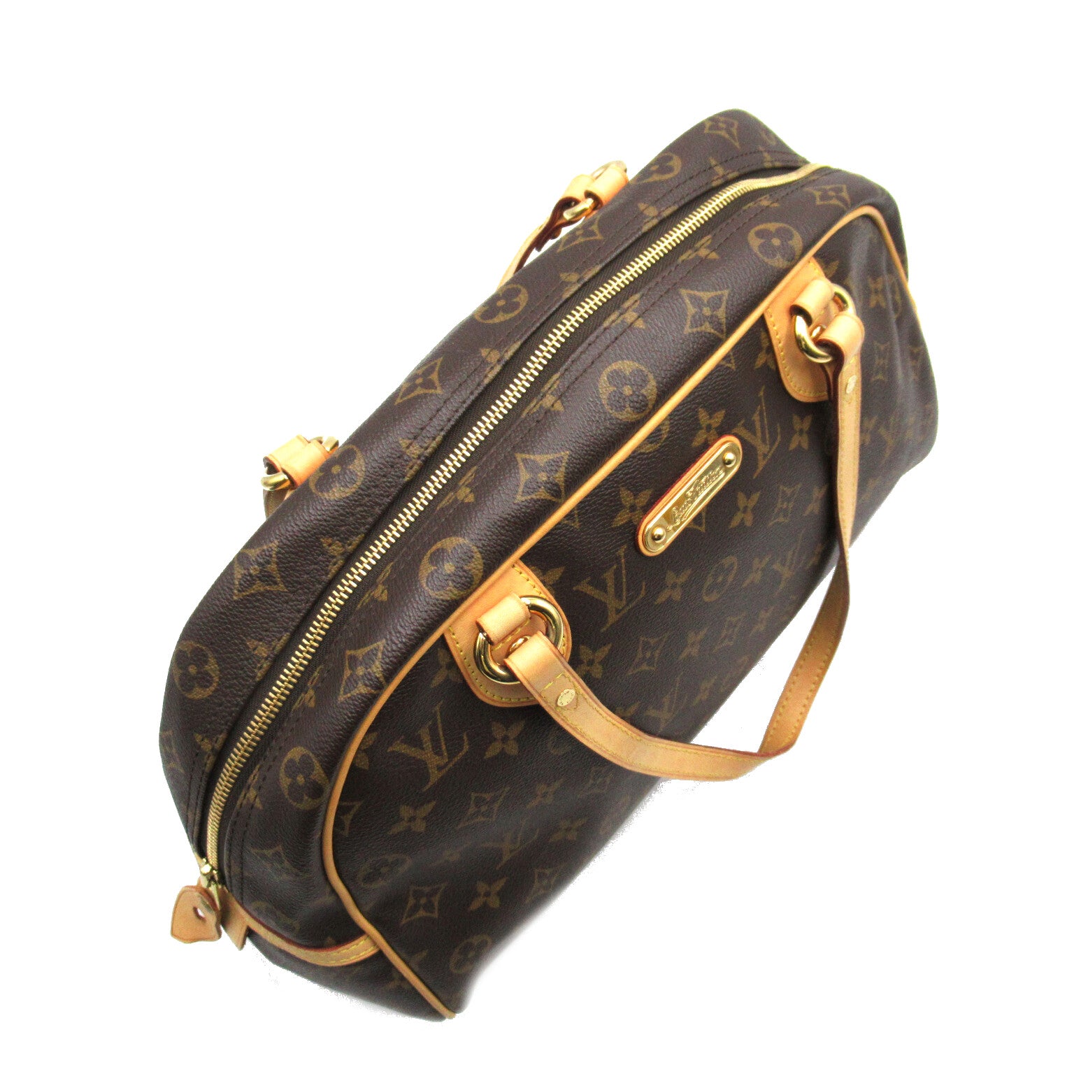 LOUIS VUITTON Monogram Montorgueil GM金扣肩背袋啡色