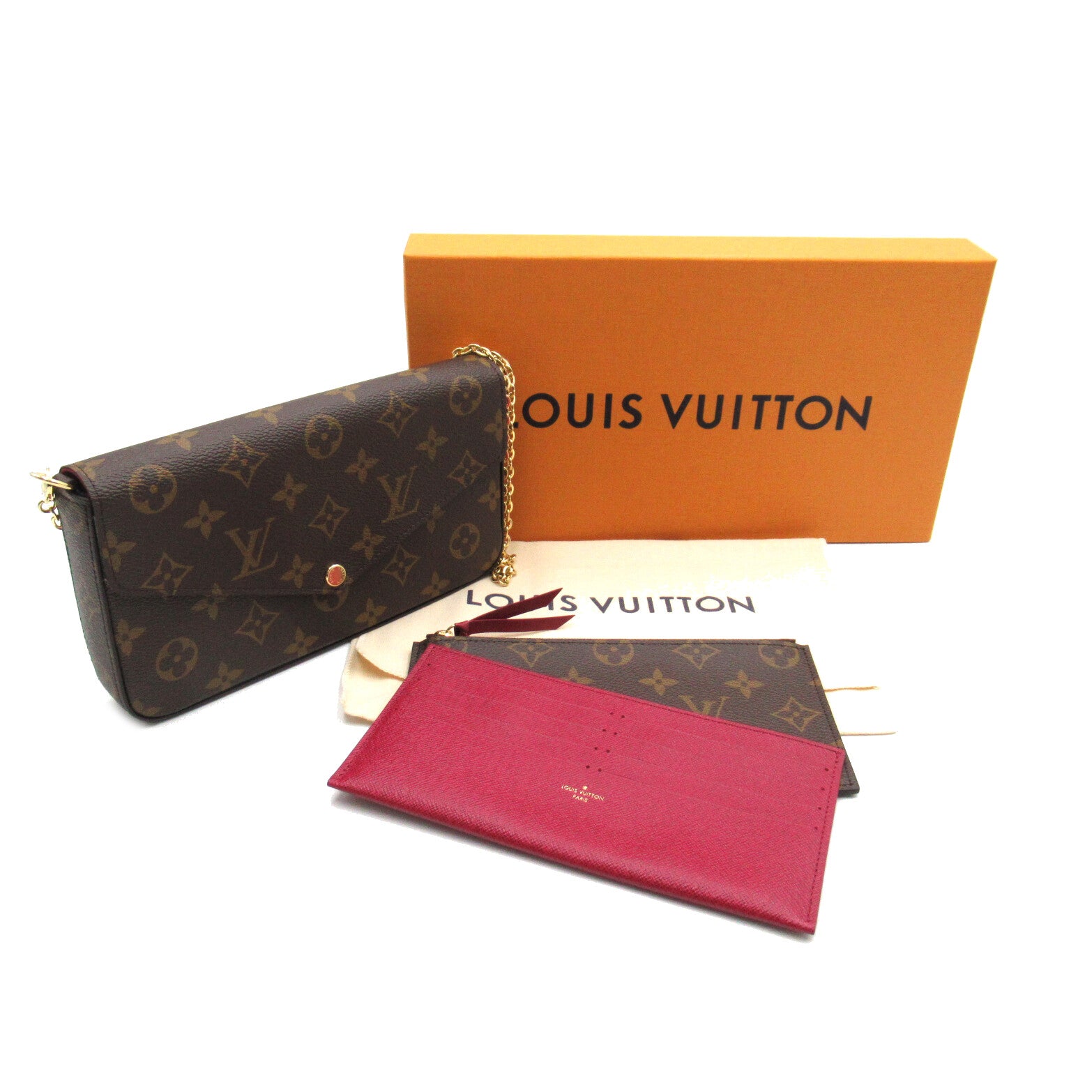 LOUIS VUITTON Monogram Felicie Pochette金扣肩背袋啡色