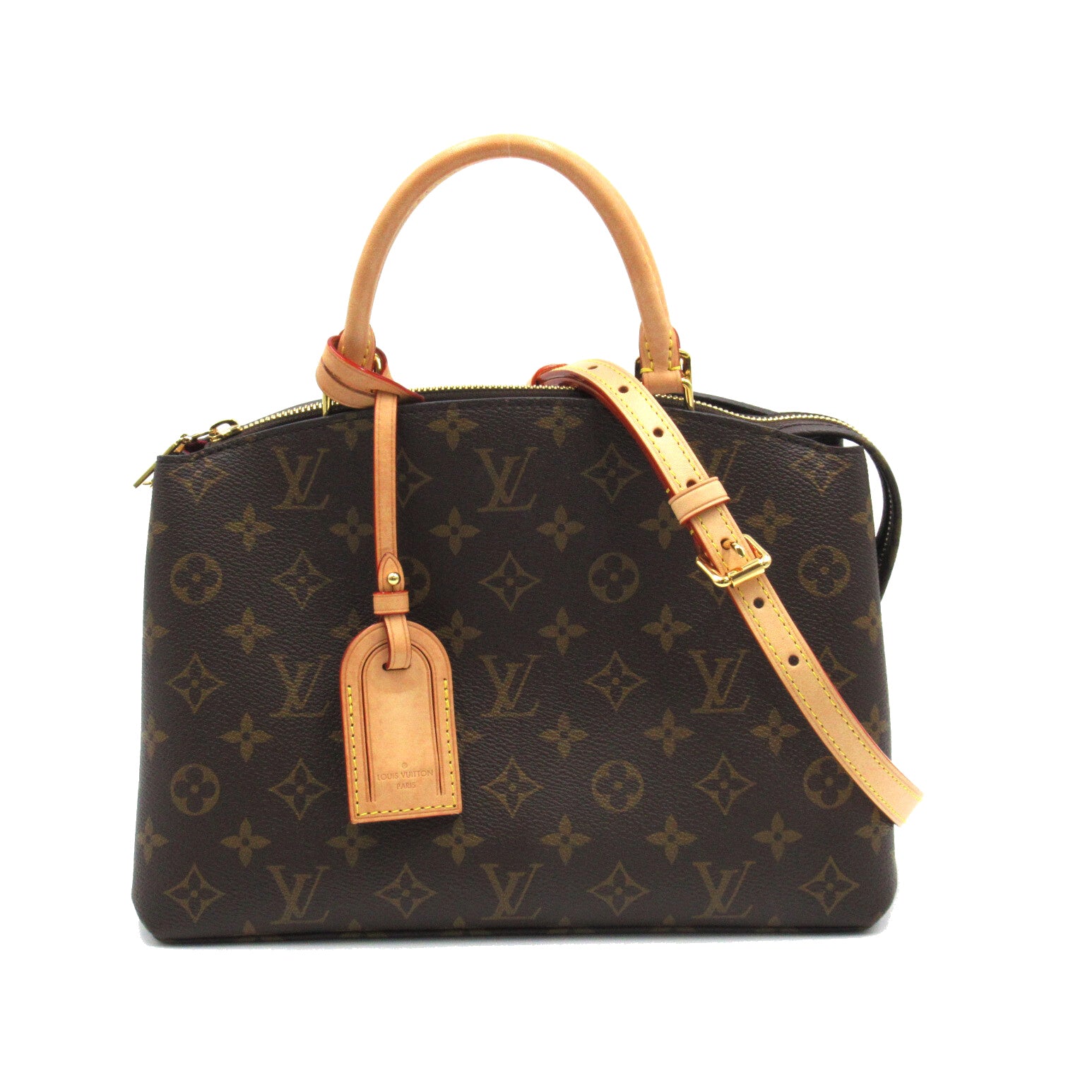 LOUIS VUITTON Monogram Petit Palais PM金扣手提袋啡色