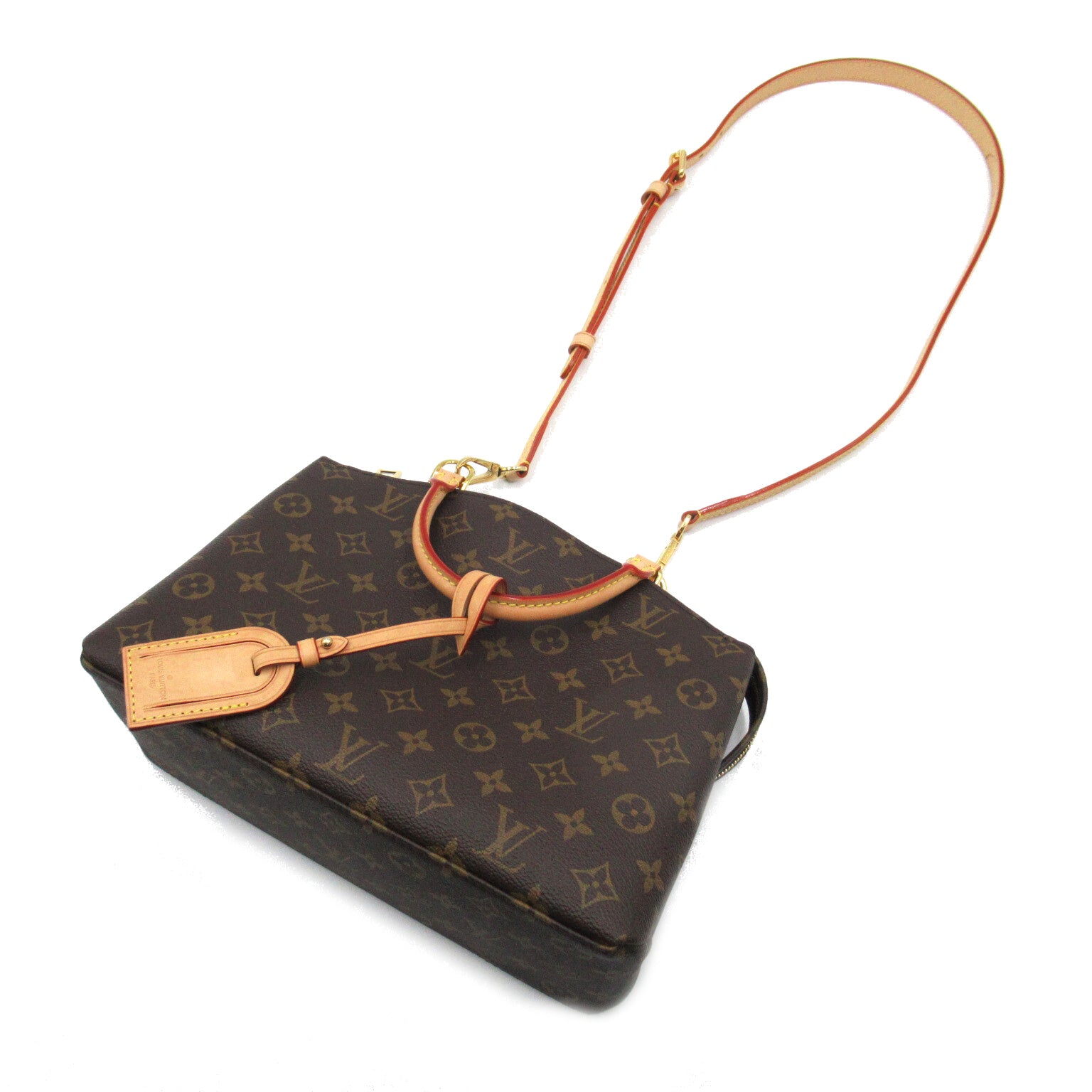 LOUIS VUITTON Monogram Petit Palais PM金扣手提袋啡色