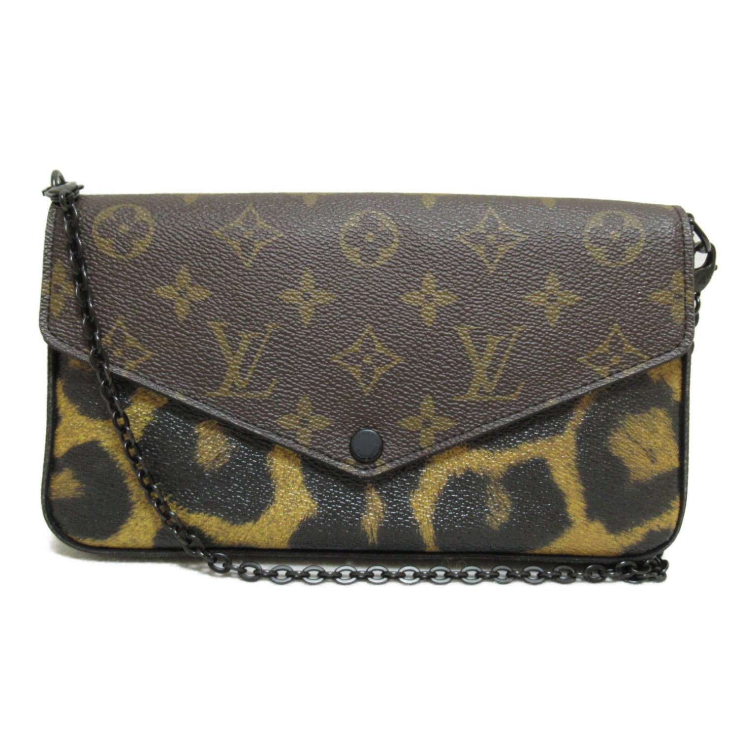 LOUIS VUITTON Monogram Leopard Pochette Felice肩背袋啡色