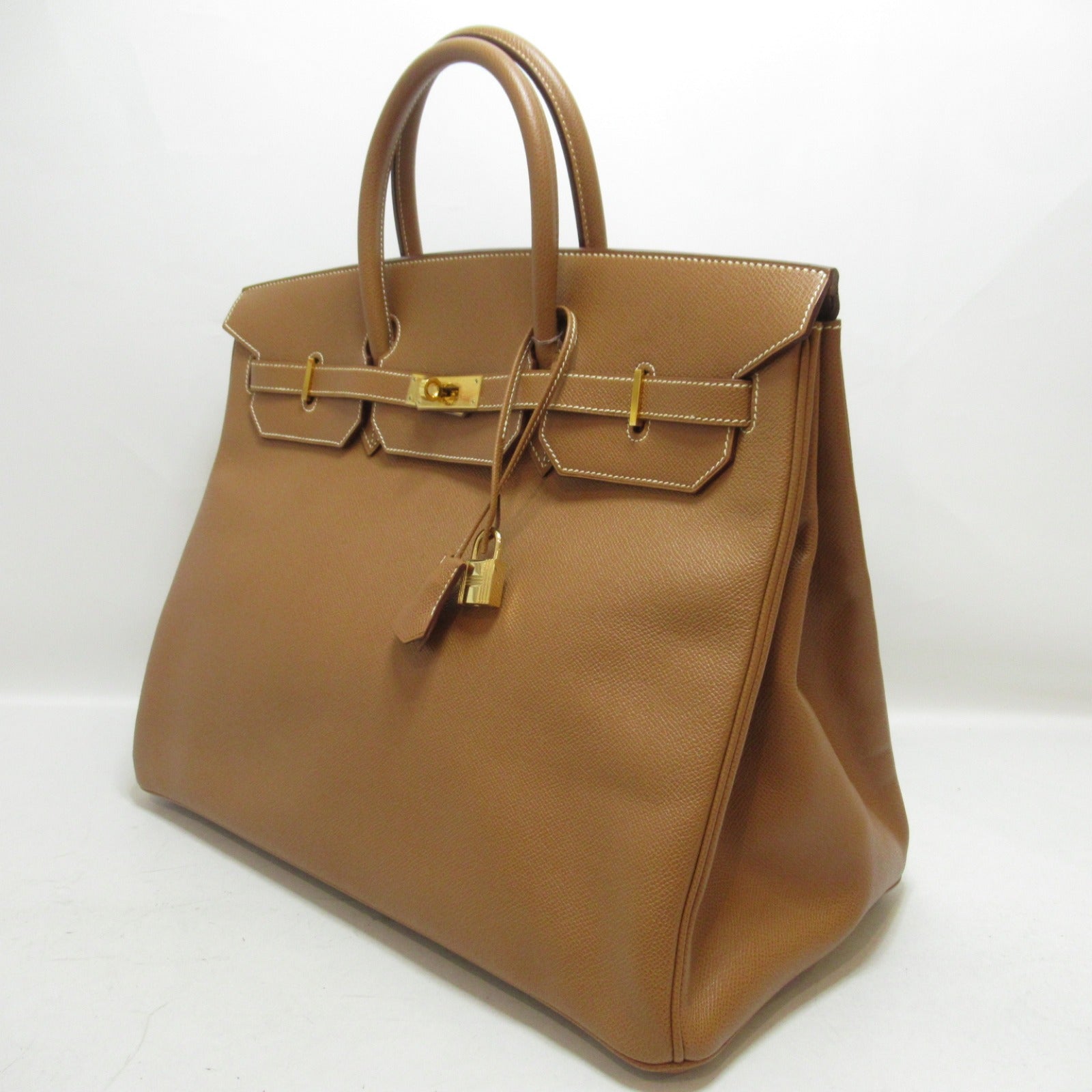 HERMES Courchevel皮革Birkin 40金扣手挽袋Gold/啡色