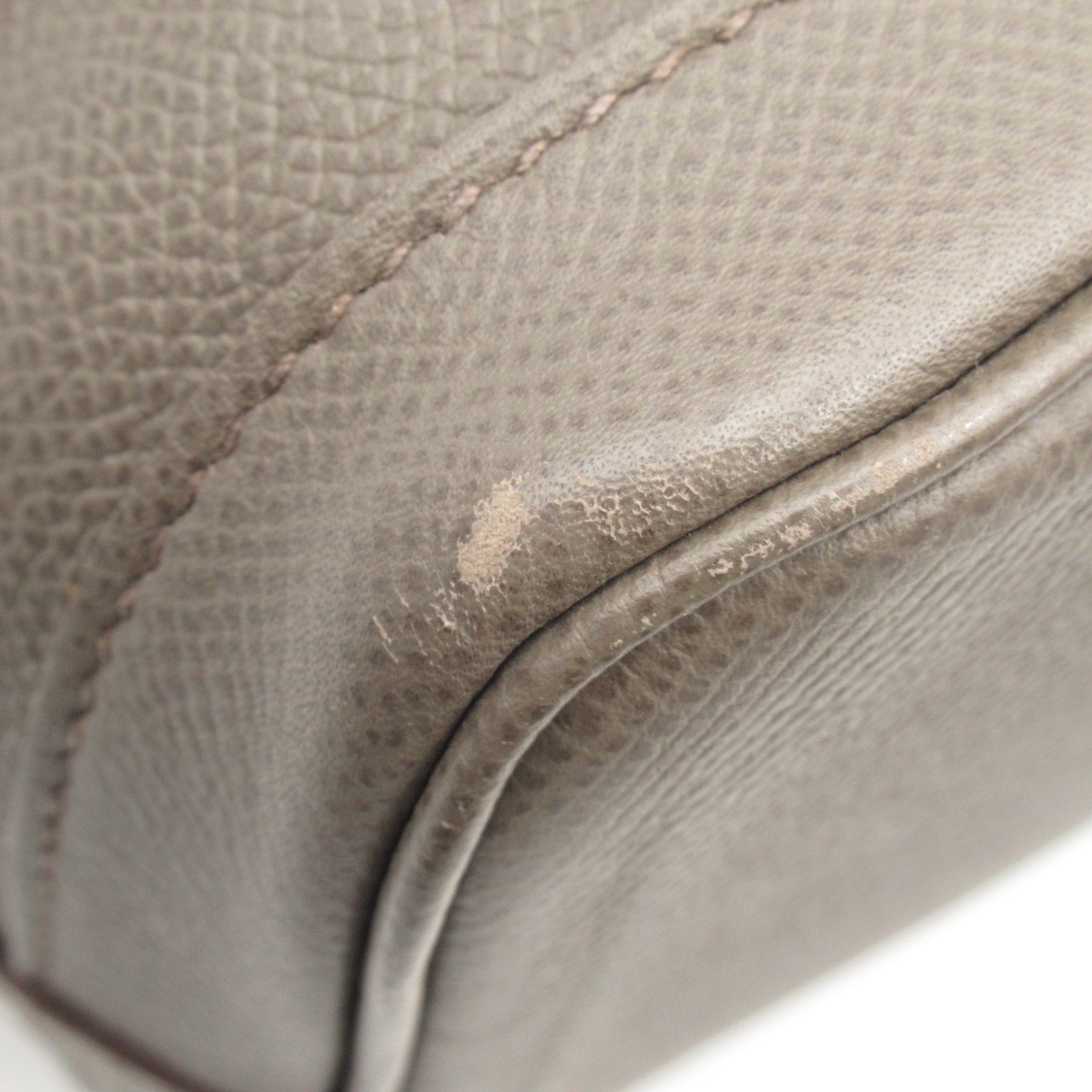 HERMES Epsom皮革Garden party 30 TPM银扣手挽袋灰色/Etain