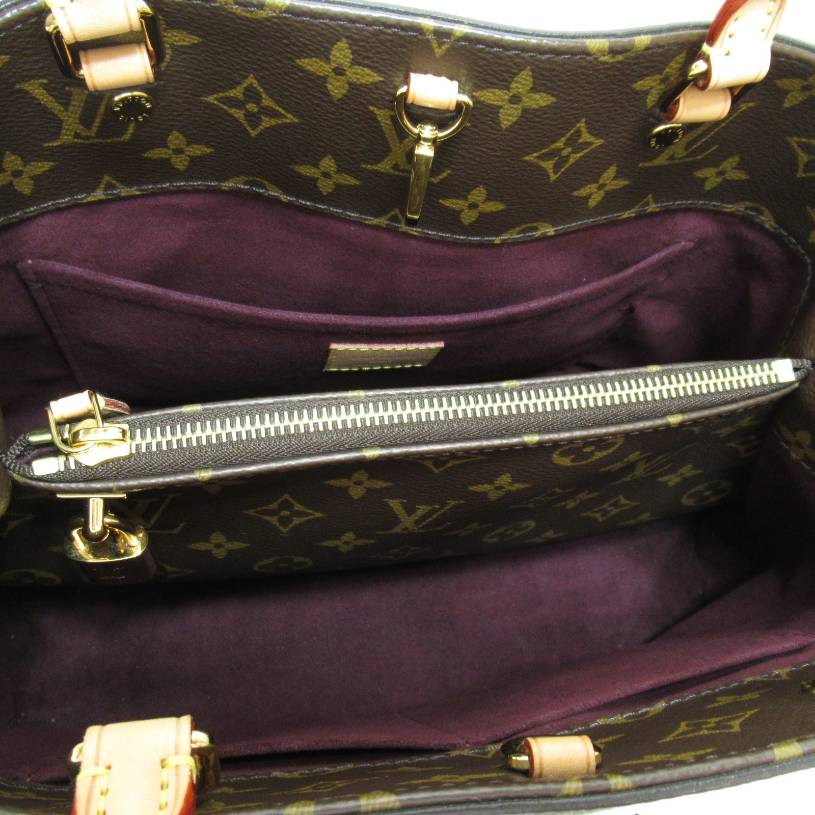 LOUIS VUITTON Monogram Montaigne MM手挽肩背兩用袋啡色