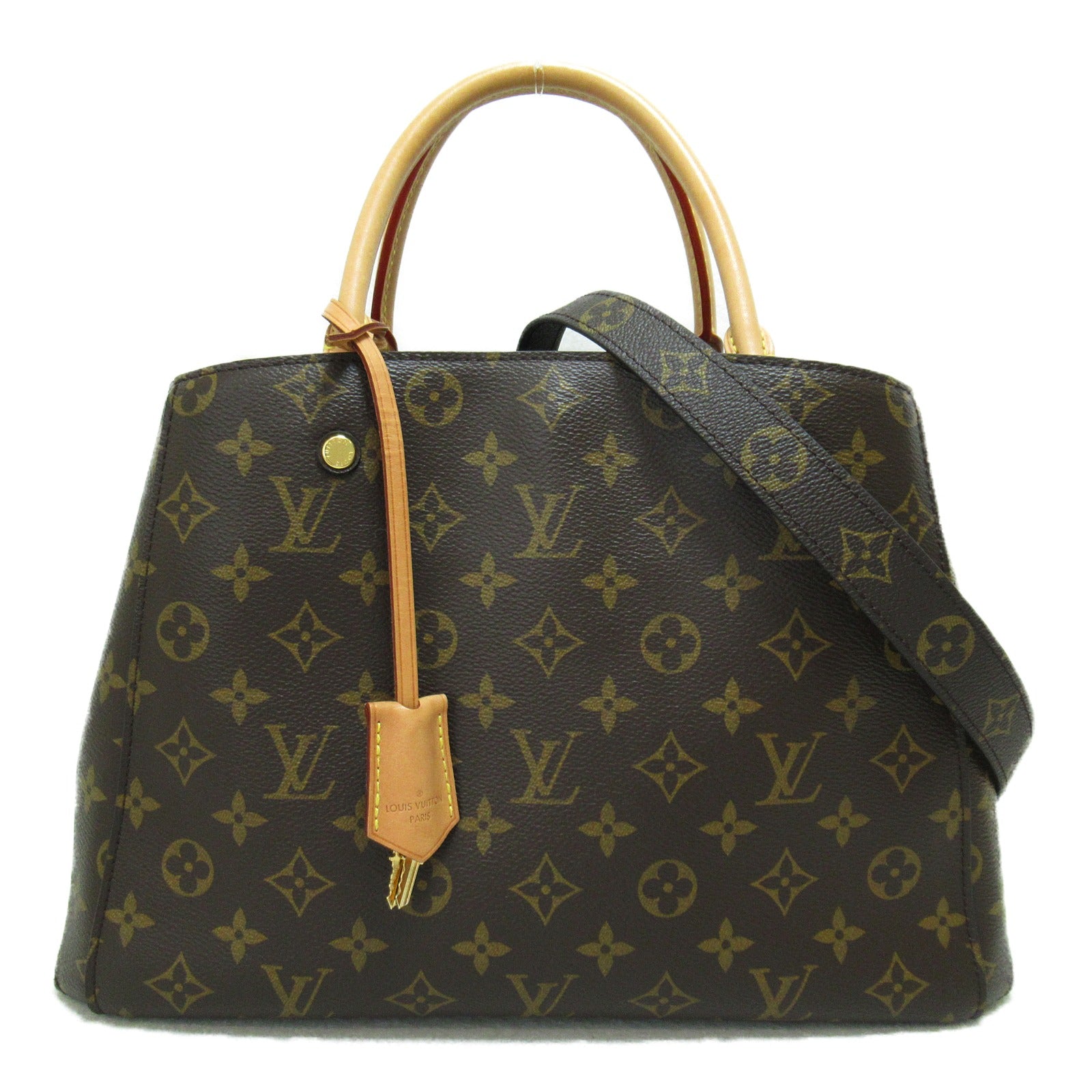 LOUIS VUITTON Monogram Montaigne MM手挽肩背兩用袋啡色