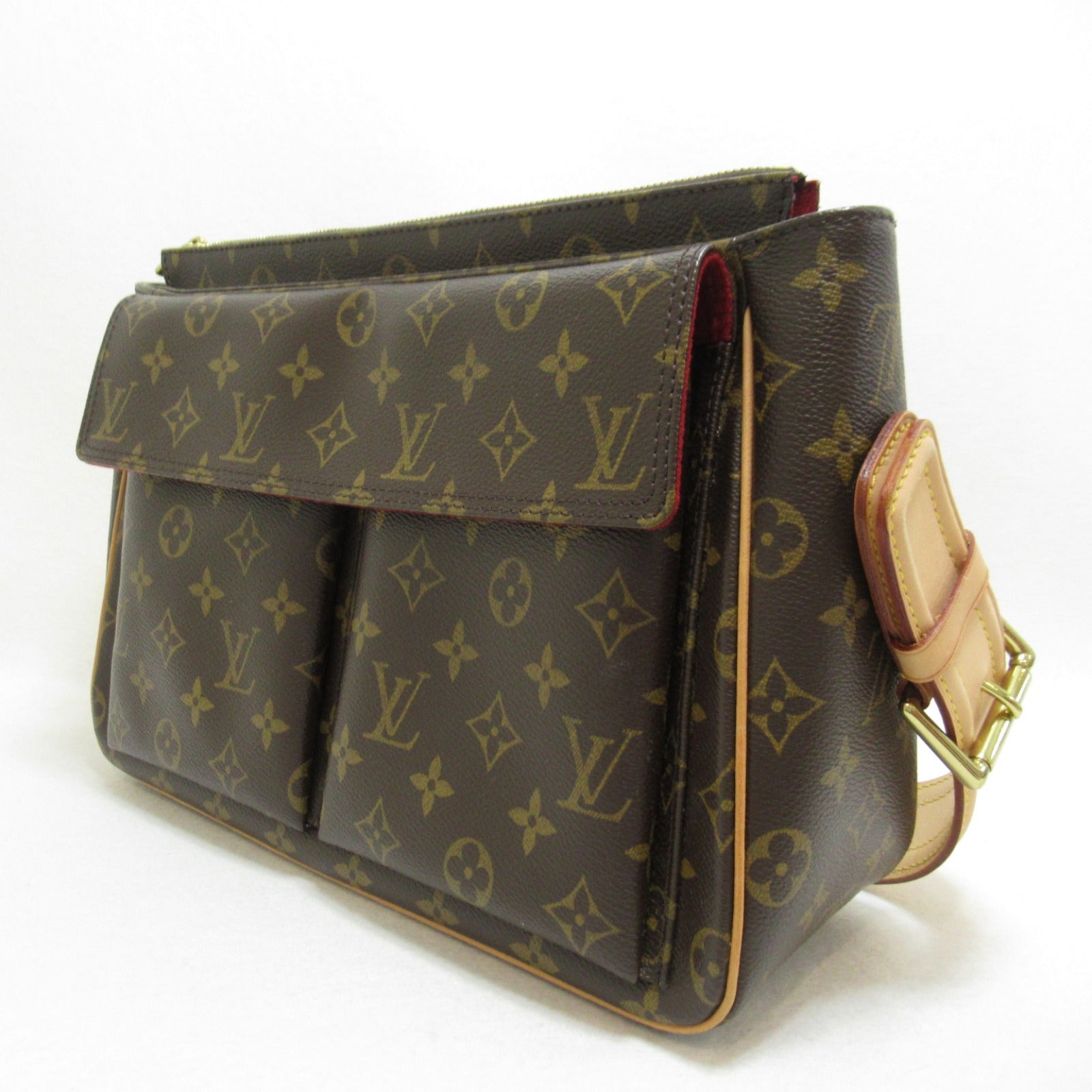 LOUIS VUITTON Monogram Viva Cite GM金扣肩背袋啡色