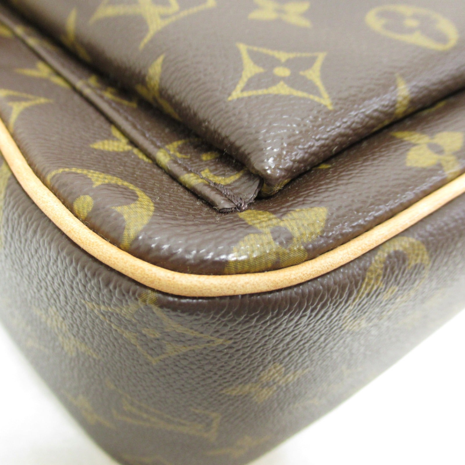 LOUIS VUITTON Monogram Viva Cite GM金扣肩背袋啡色