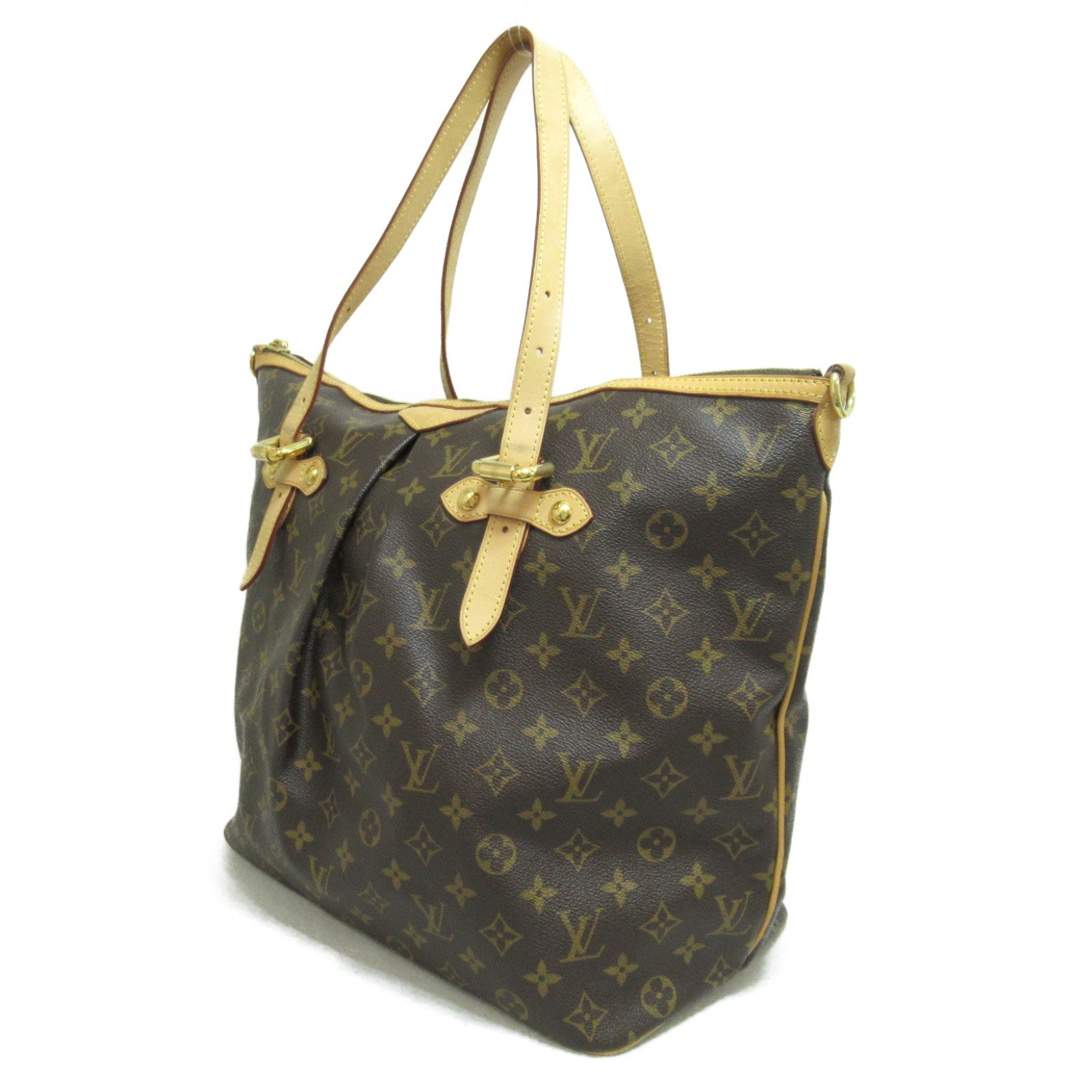 LOUIS VUITTON Monogram Palermo GM金扣手挽肩背兩用袋啡色