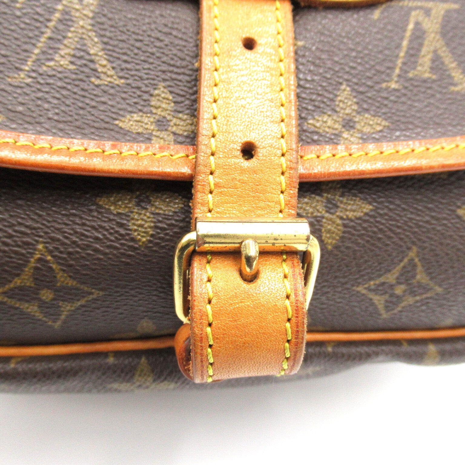 LOUIS VUITTON Monogram Saumur 30金扣肩背袋啡色