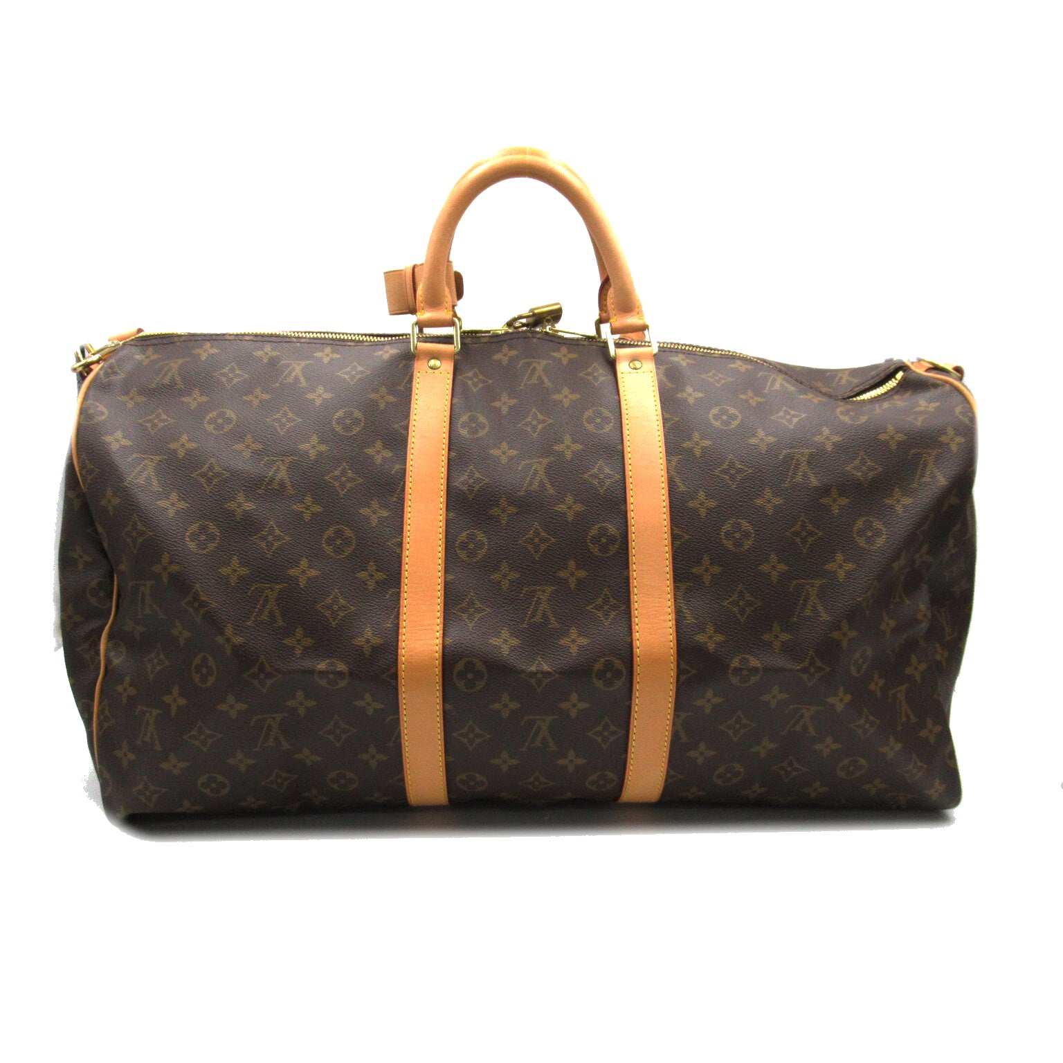 LOUIS VUITTON Monogram Keepall 55 Bandoulie金扣手挽肩背兩用袋啡色