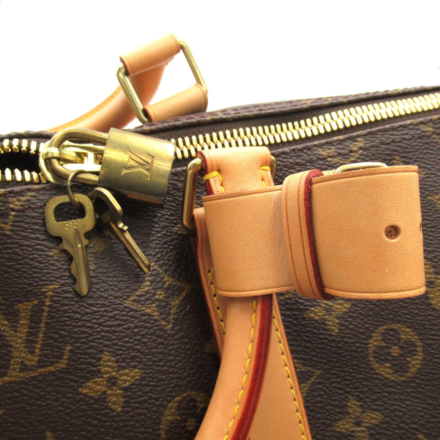 LOUIS VUITTON Monogram Keepall 55 Bandoulie金扣手挽肩背兩用袋啡色