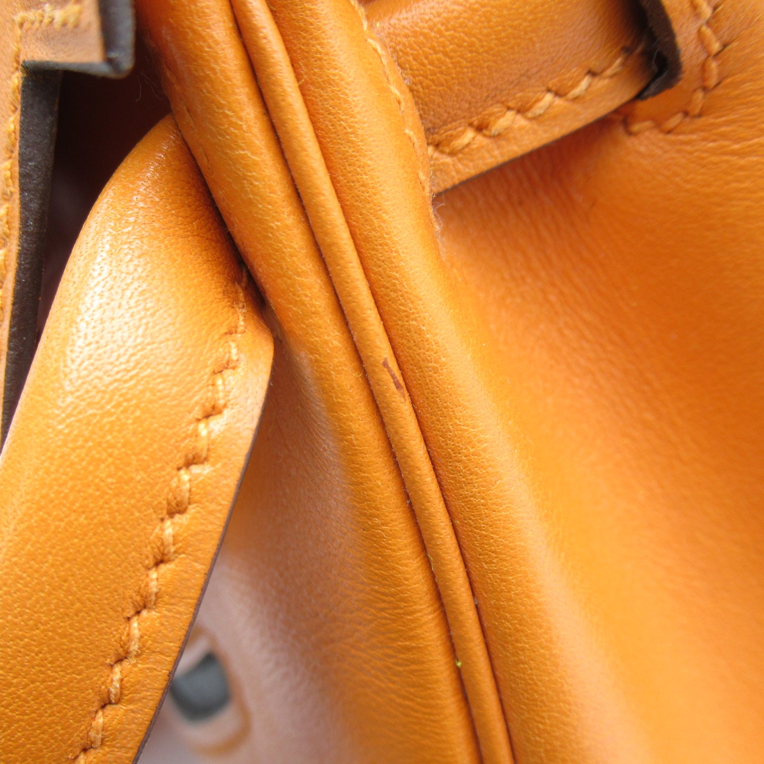 HERMES 【激減優惠】Swift皮革Kelly Doll銀扣手挽袋Orange/橙色