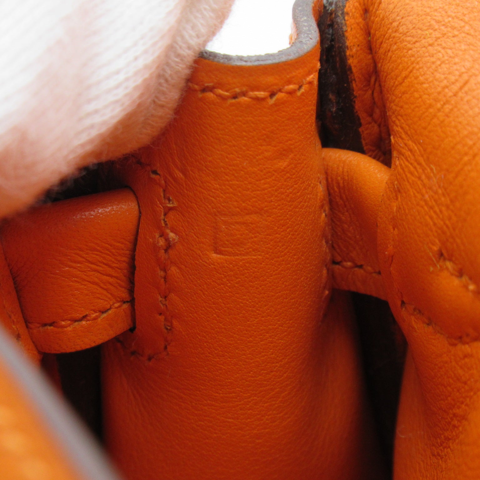 HERMES 【激減優惠】Swift皮革Kelly Doll銀扣手挽袋Orange/橙色