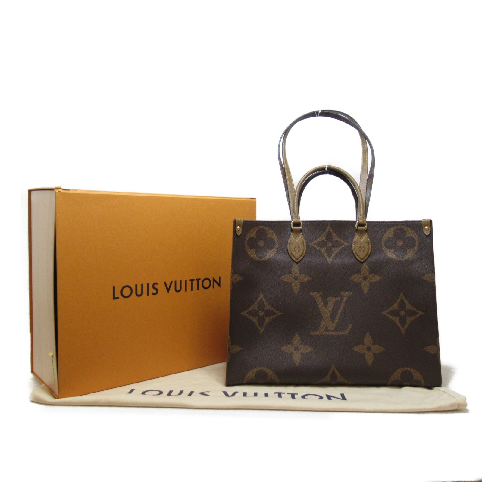 LOUIS VUITTON Monogram On The Go GM 2way Tote Bag金扣肩背袋啡色