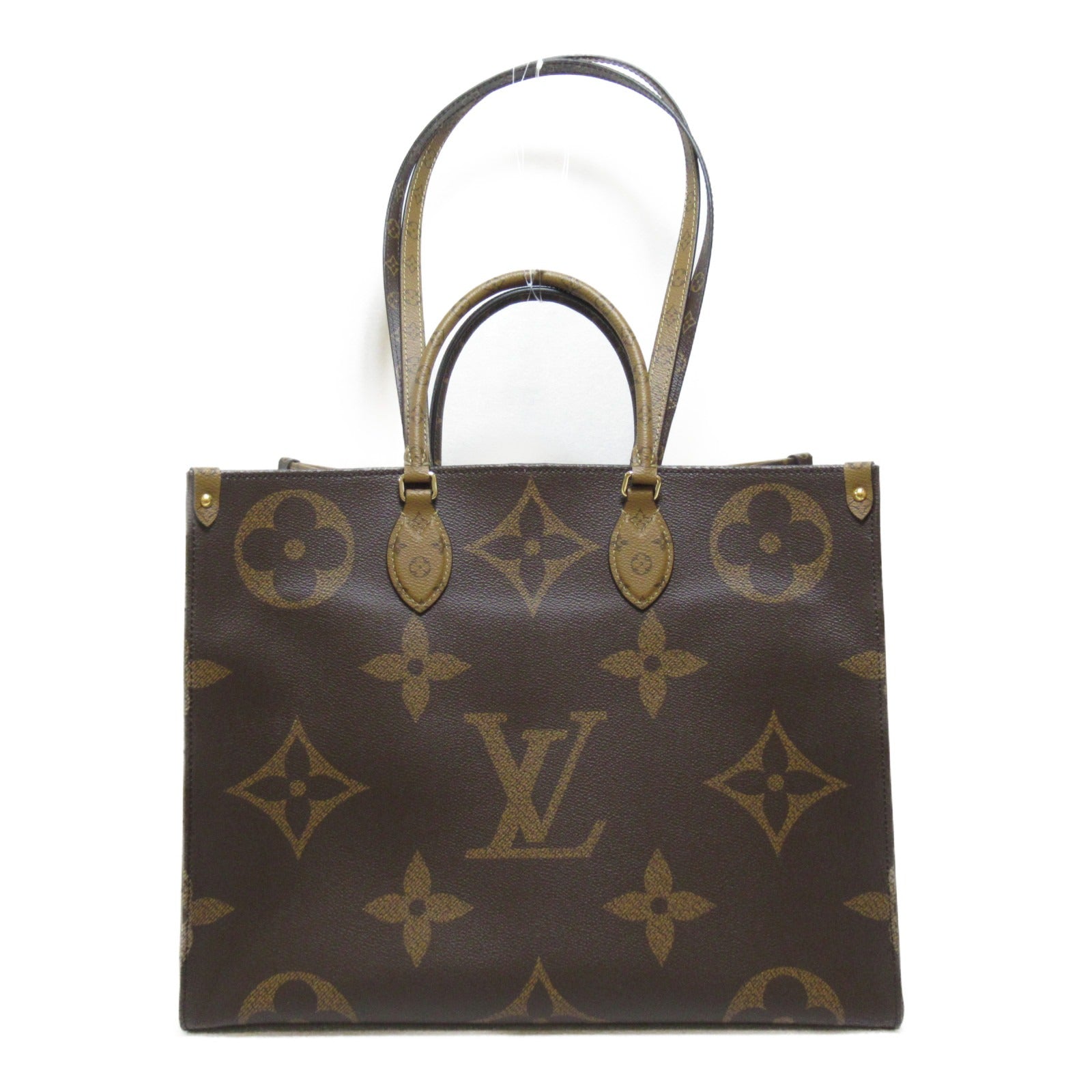 LOUIS VUITTON Monogram On The Go GM 2way Tote Bag金扣肩背袋啡色