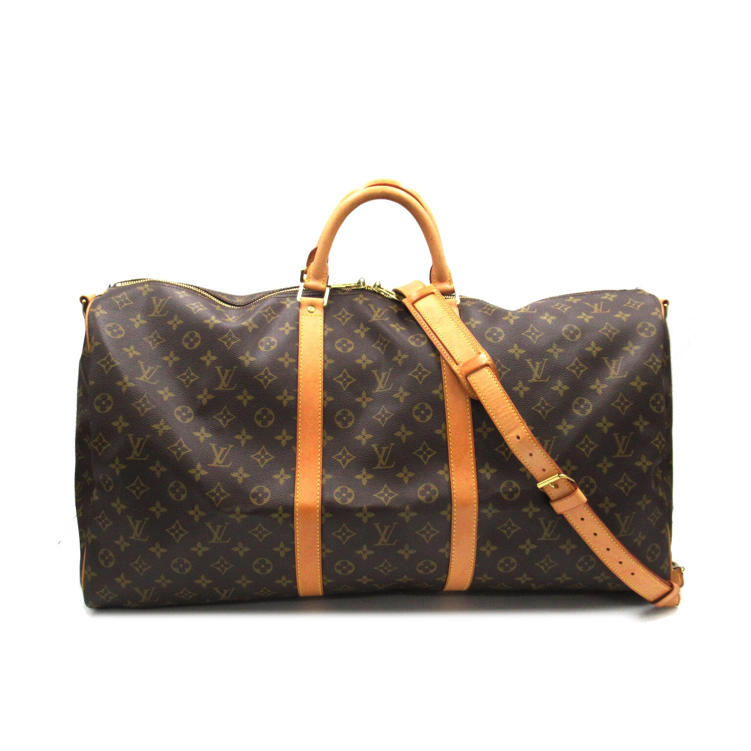 LOUIS VUITTON Monogram Keepall 60 Bandoulie手挽肩背兩用袋啡色
