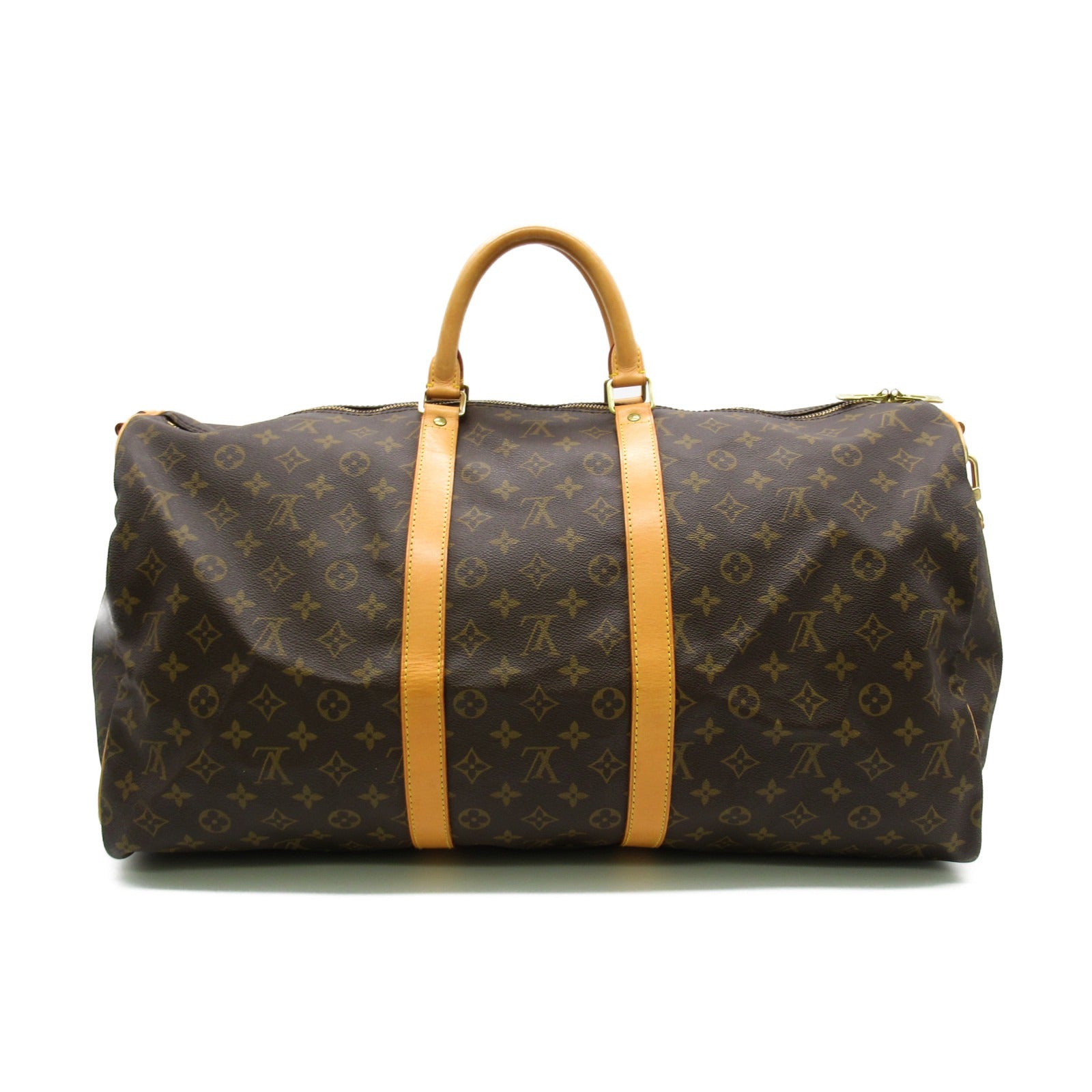 LOUIS VUITTON Monogram Keepall 55 Bandoulie手挽肩背兩用袋啡色