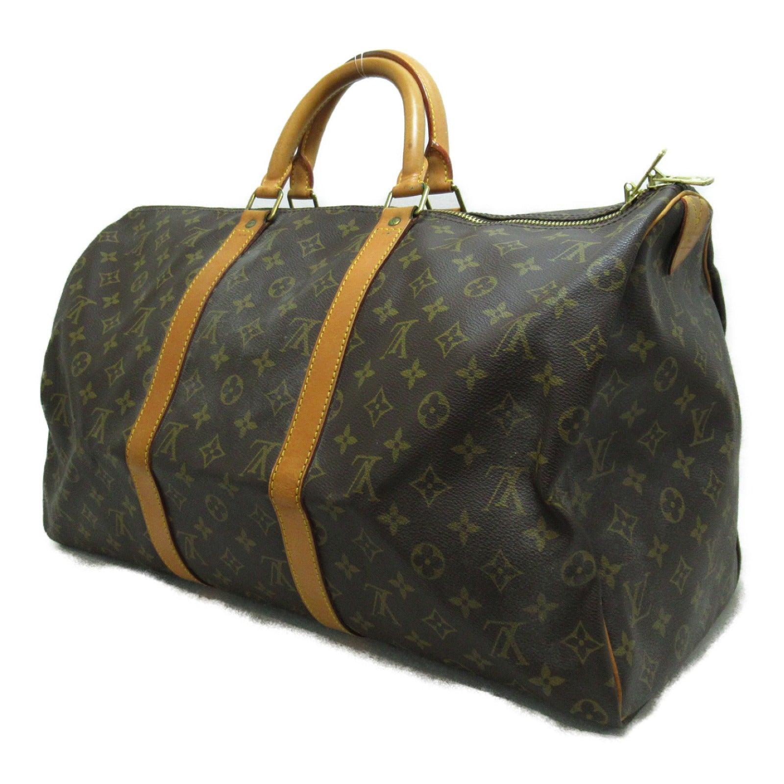 LOUIS VUITTON Monogram Keepall 50 Bandoulie手挽袋啡色