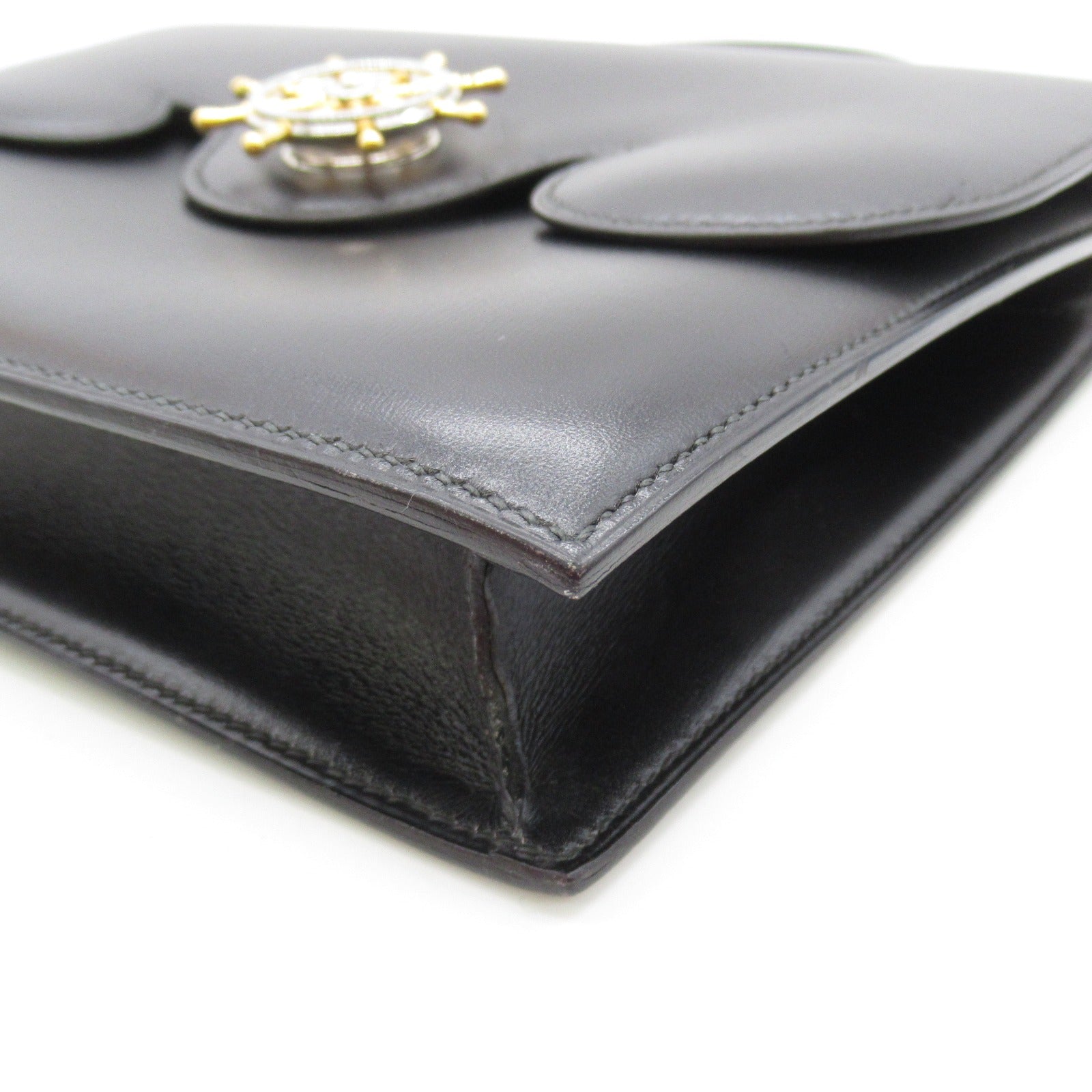 HERMES Box Calf 皮革Frigate銀扣/金扣手挽袋Noir/黑色