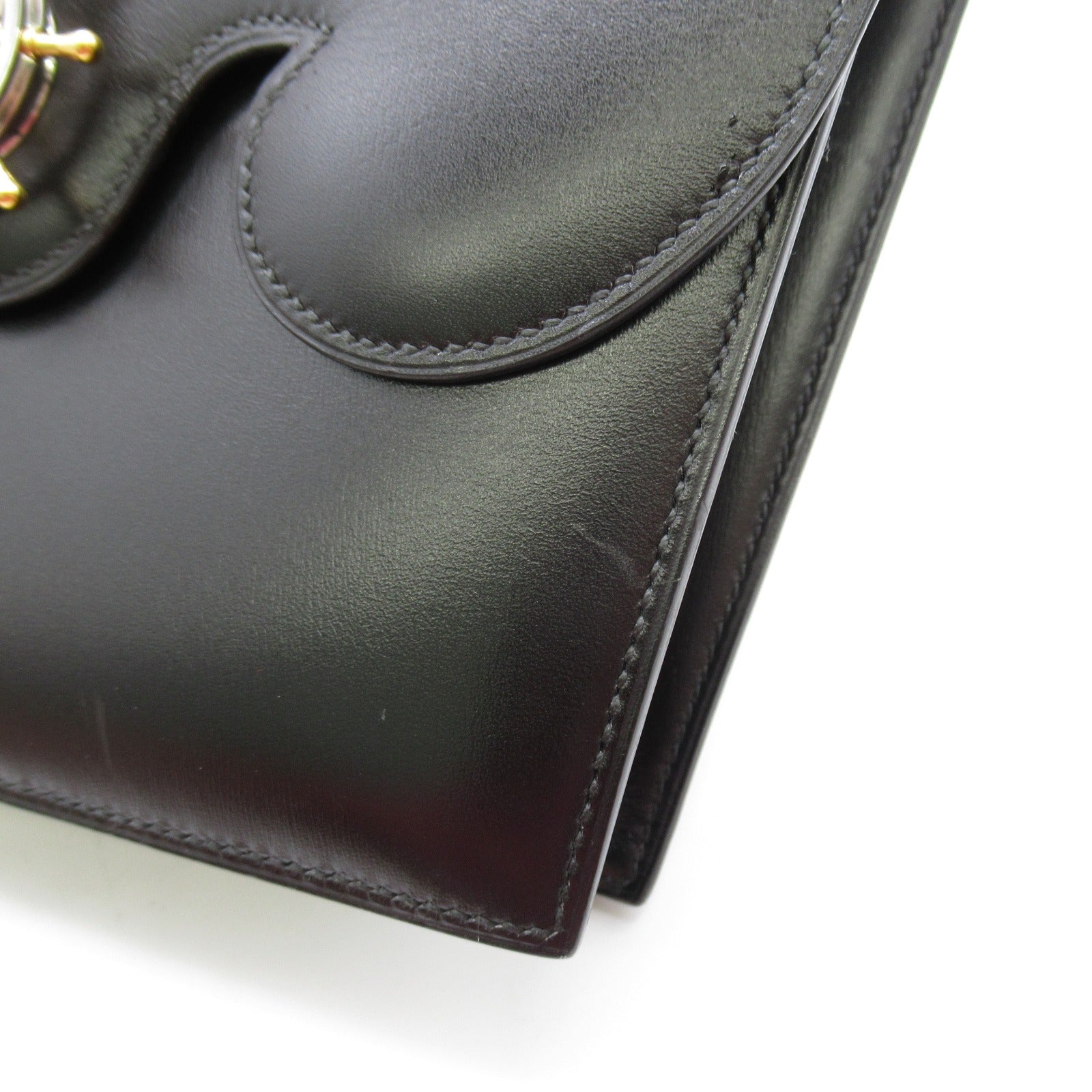 HERMES Box Calf 皮革Frigate銀扣/金扣手挽袋Noir/黑色
