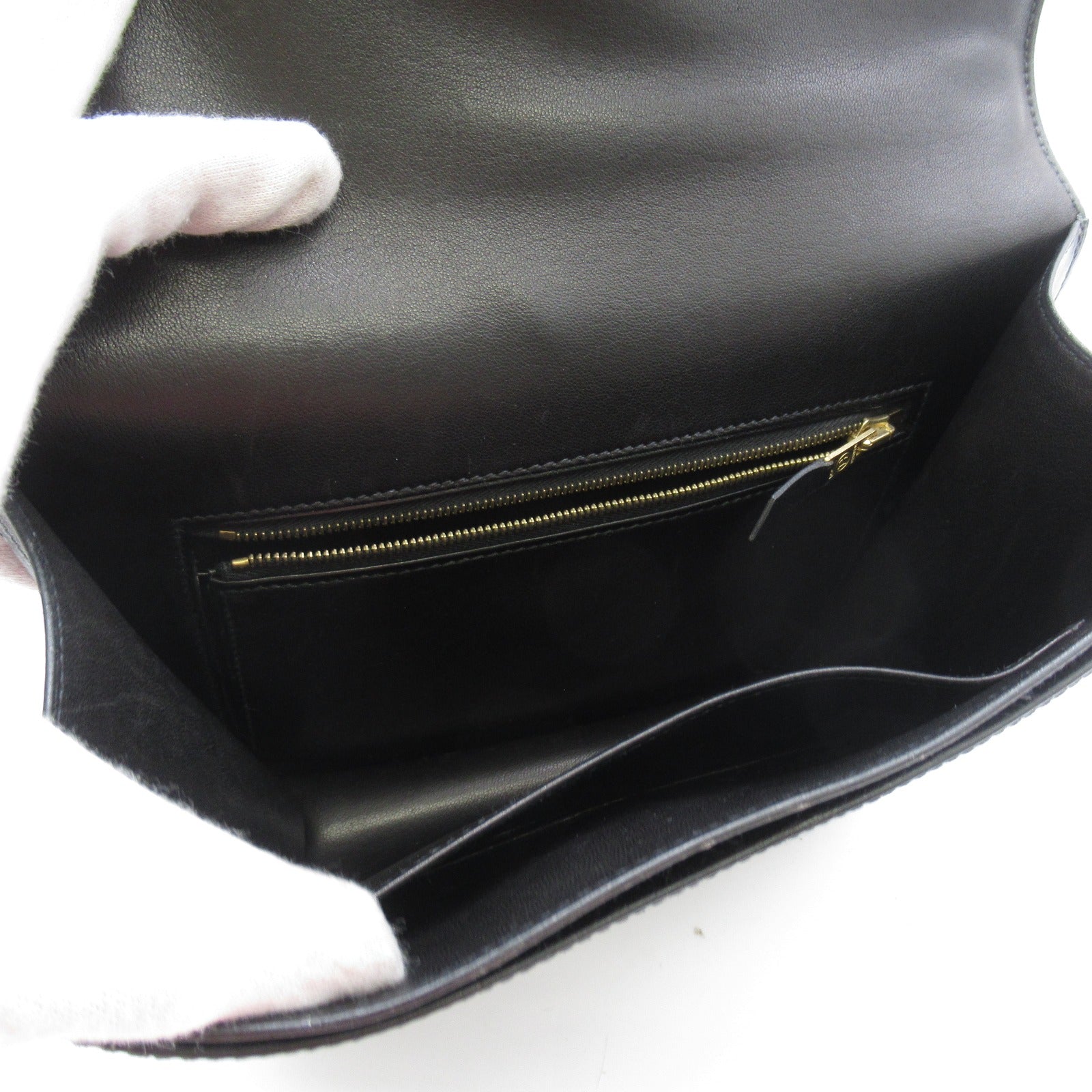 HERMES Box Calf 皮革Frigate銀扣/金扣手挽袋Noir/黑色